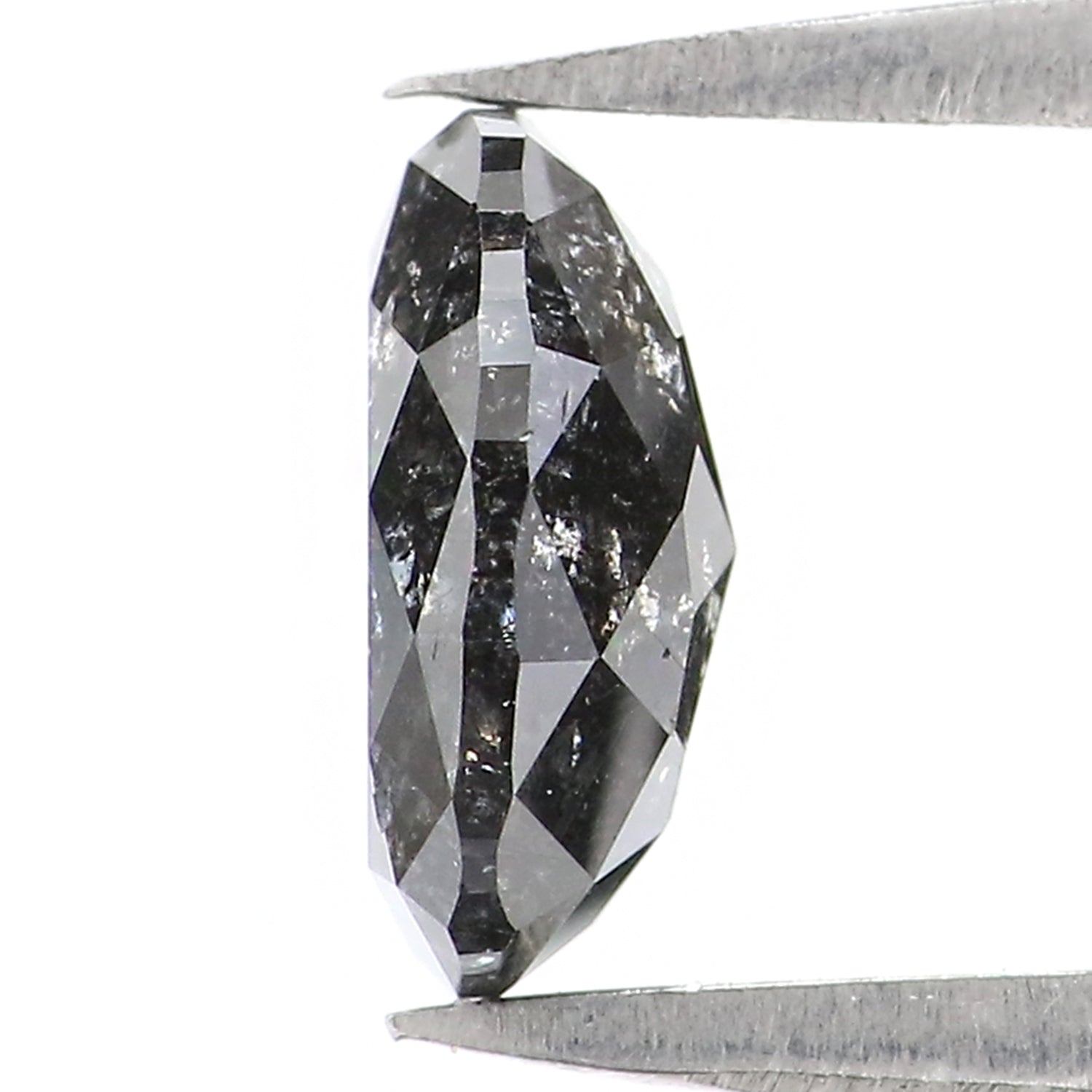 1.12 CT Natural Loose Oval Shape Diamond Salt And Pepper Oval Shape Diamond 7.60 MM Natural Black Grey Color Oval Rose Cut Diamond LQ2995