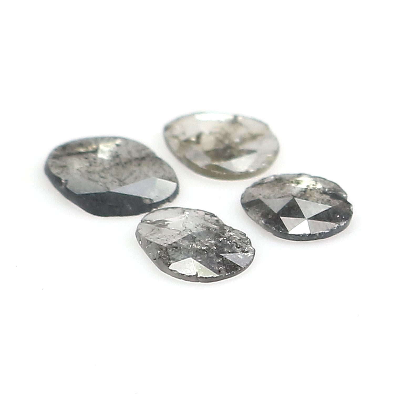 1.01 CT Natural Loose Slice Cut Diamond Salt And Pepper Uncut Diamond 7.00 MM Natural Black Grey Color Diamond Irregular Cut Diamond LQ3301