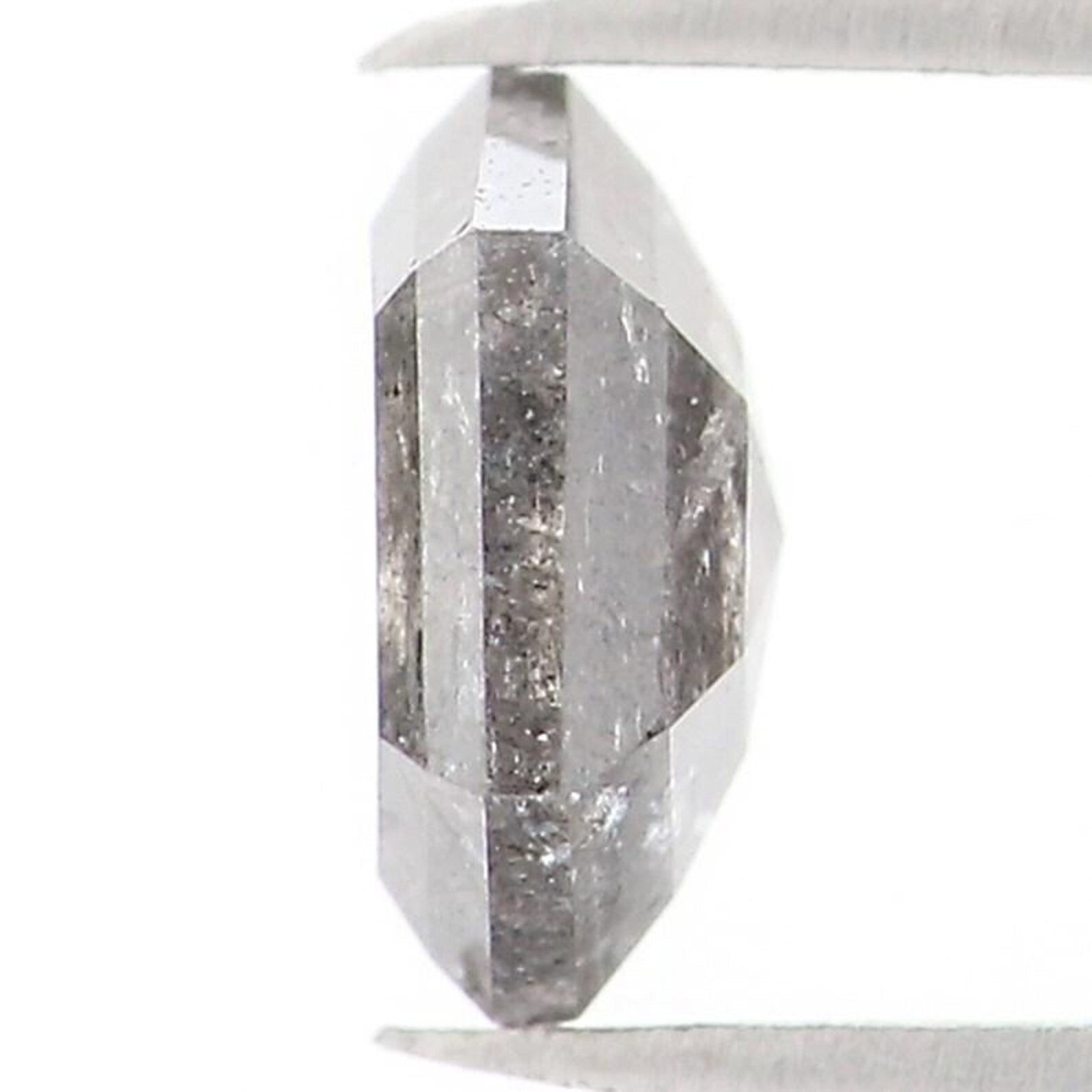 0.43 CT Natural Loose Hexagon Shape Diamond Salt And Pepper Hexagon Diamond 5.10 MM Natural Black Grey Color Hexagon Rose Cut Diamond NQ1511