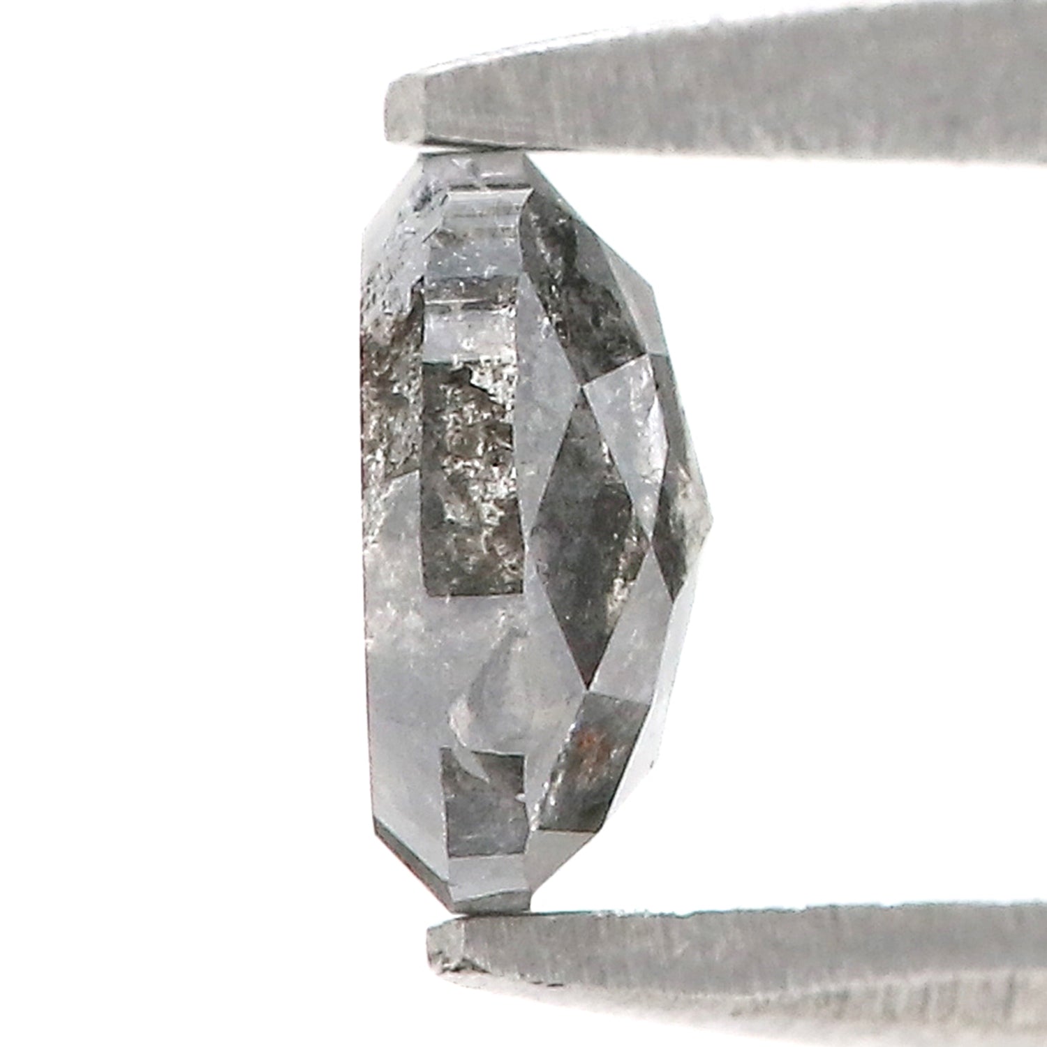 0.55 Ct Natural Loose Oval Shape Diamond Salt And Pepper Oval Diamond 5.45 MM Natural Diamond Black Grey Color Oval Rose Cut Diamond LQ2341