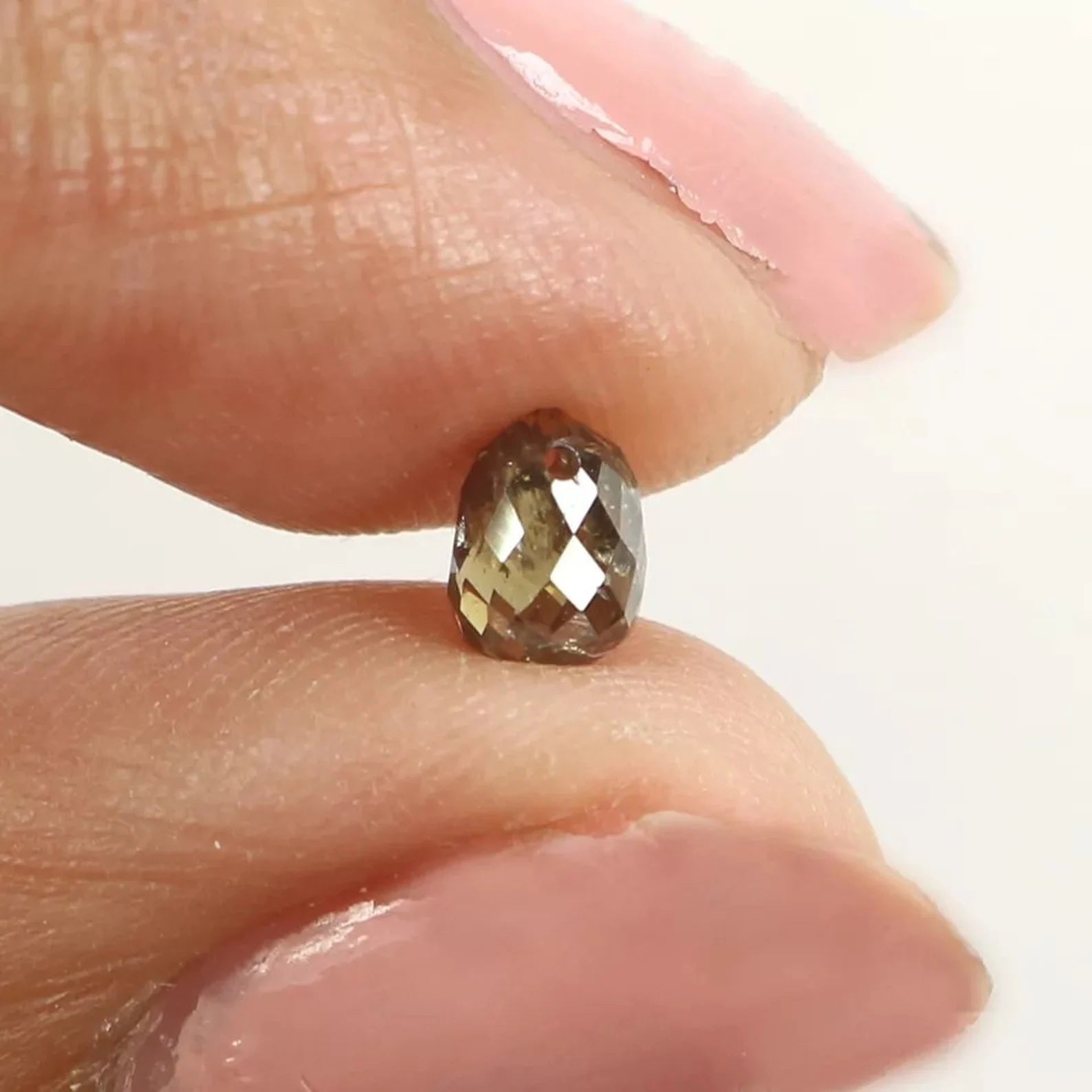 0.68 CT Natural Loose Drop Shape Diamond Brown Color Briolette Cut Diamond 5.15 MM Natural Brown Color Briolette Rose Cut Diamond NQ854