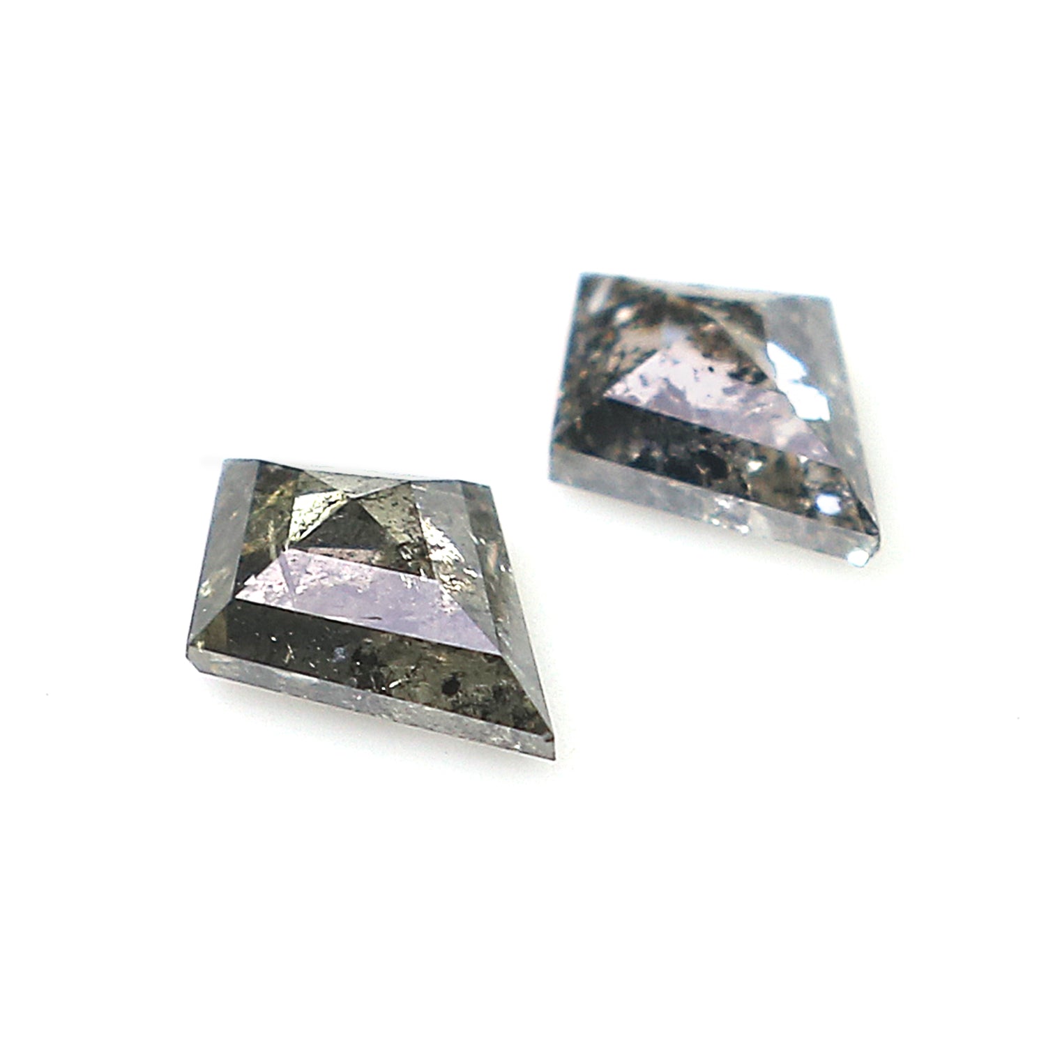 0.50 CT Natural Loose Kite Cut Pair Diamond Salt And Pepper Kite Shape Diamond 5.50 MM Natural Black Grey Color Kite Rose Cut Diamond LQ2881