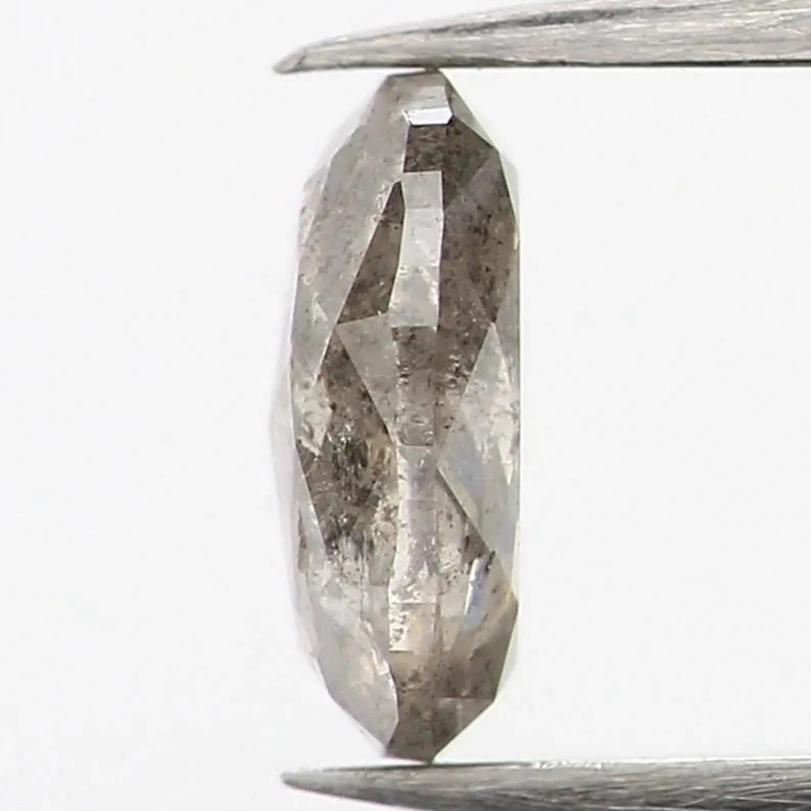 0.37 CT Natural Loose Oval Shape Diamond Salt And Pepper Oval Diamond 5.30 MM Natural Loose Black Grey Color Oval Rose Cut Diamond NQ1146