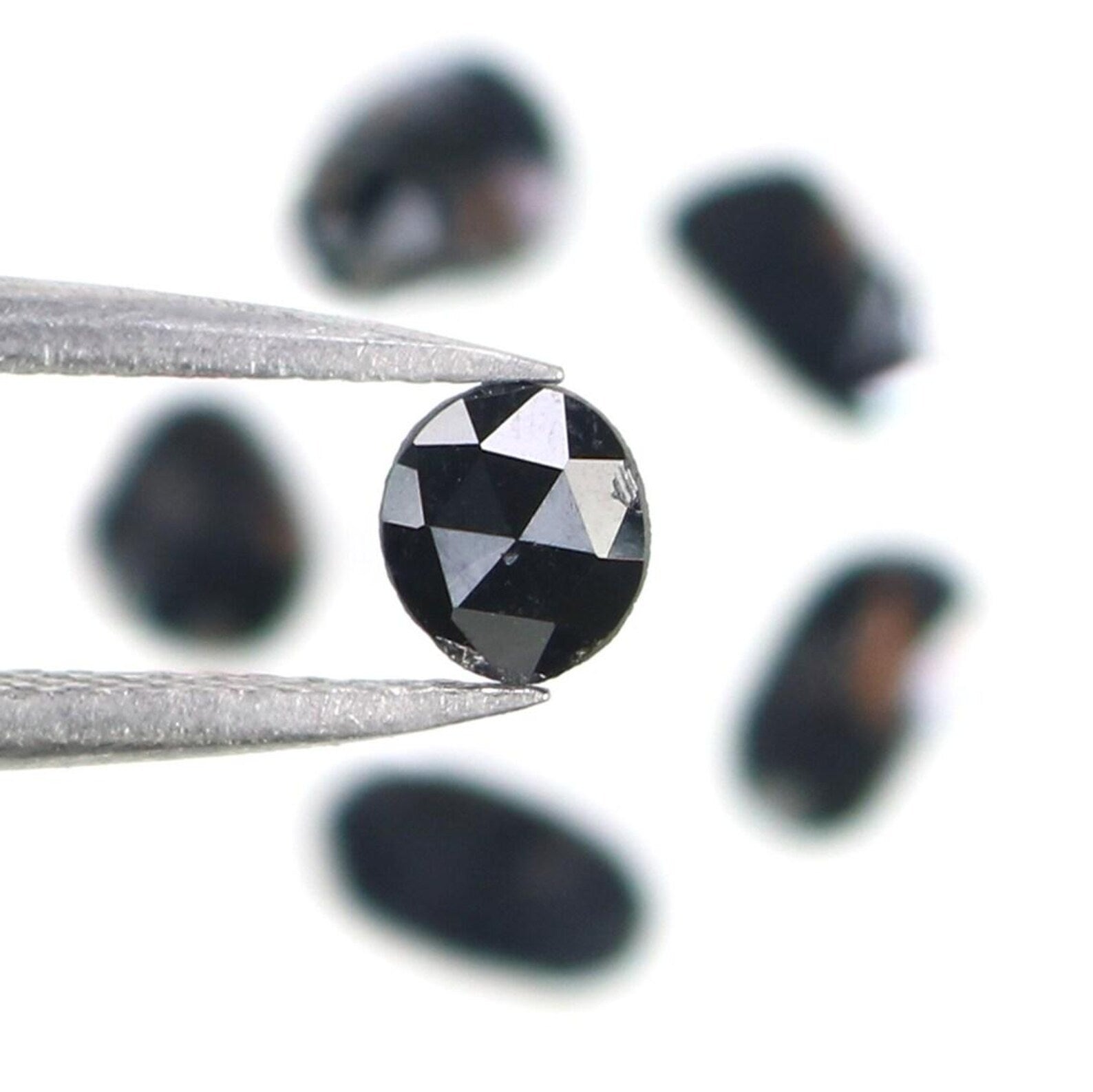 1.15 CT Natural Loose Slice Shape Diamond Black Color Irregular Cut Diamond 6.40 MM Natural Loose Diamond Slice Rose Cut Diamond NQ2229