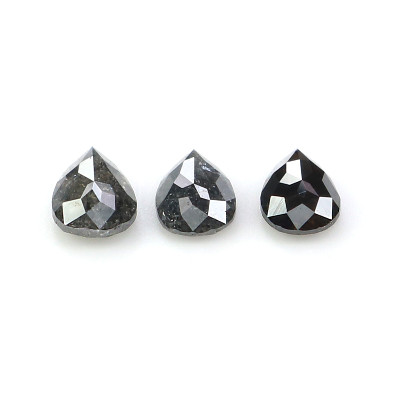 Natural Loose Pear Diamond, Salt And Pepper Diamond, Natural Loose Diamond, Pear Rose Cut Diamond, Pear Diamond 0.57 CT Pear Shape KR2690