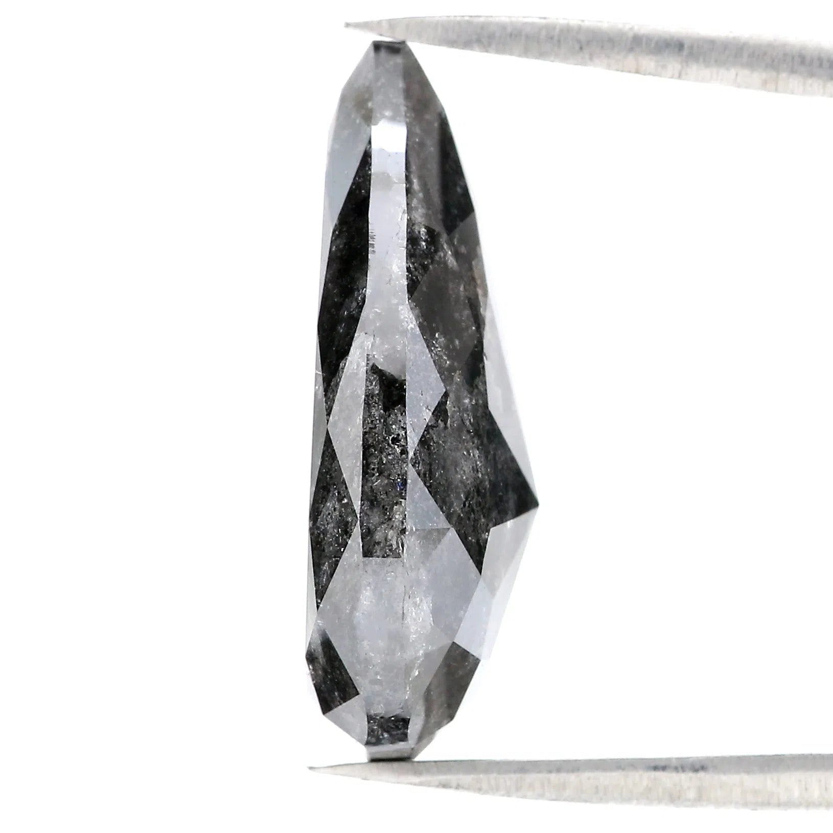 14.08 CT Natural Loose Pear Shape Diamond Salt And Pepper Pear Rose Cut Diamond 21.20 MM Black Grey Color Pear Rose Cut Diamond QL3018