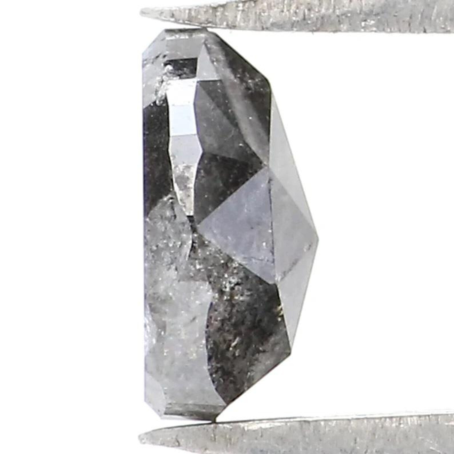 0.65 CT Natural Loose Pear Shape Diamond Salt And Pepper Pear Diamond 5.90 MM Natural Loose Black Grey Color Pear Rose Cut Diamond NQ9466