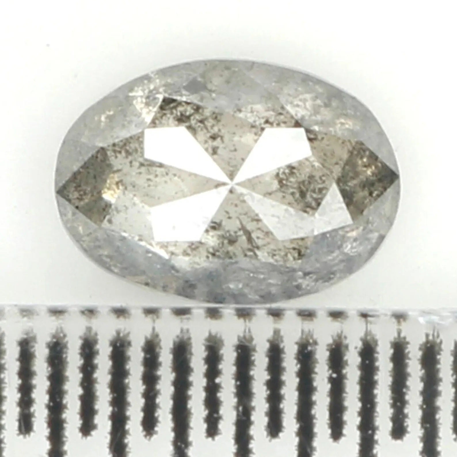 0.47 CT Natural Loose Oval Shape Diamond Salt And Pepper Oval Diamond 5.50 MM Natural Loose Black Grey Color Oval Rose Cut Diamond NQ1132