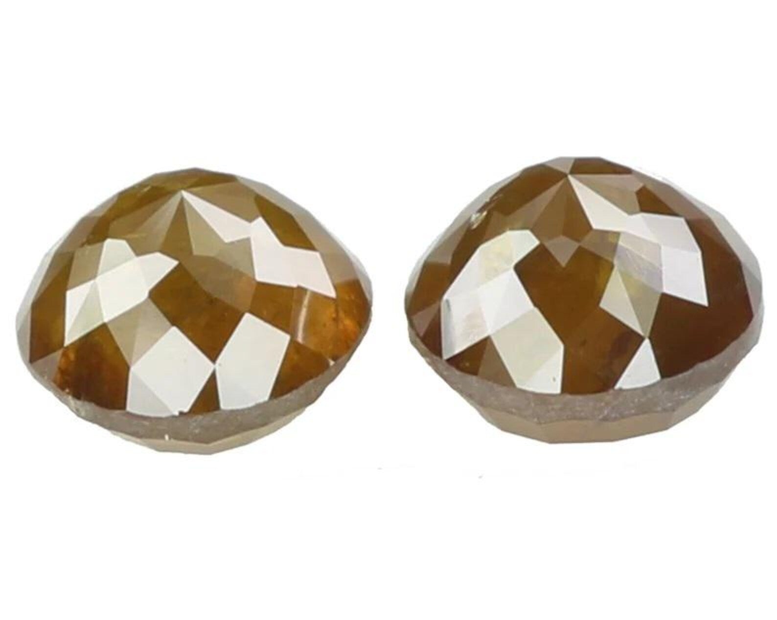 0.93 CT Natural Loose Round Shape Pair Diamond Brown Color Round Diamond 4.30 MM Natural Diamond Brown Color Round Rose Cut Diamond NQ6991