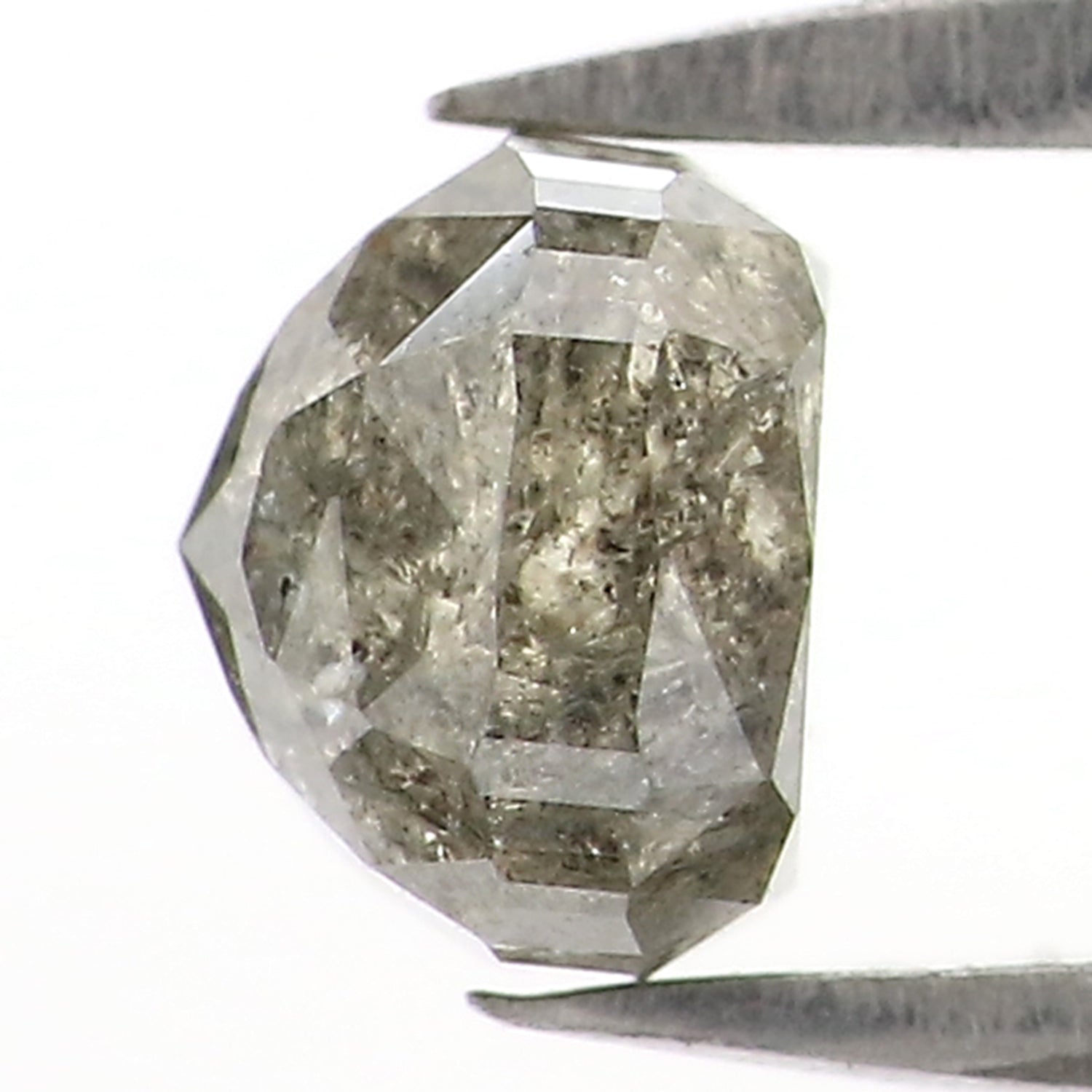 0.97 CT Natural Loose Cushion Shape Diamond Salt And Pepper Cushion Cut Diamond 5.10 MM Natural Grey Color Cushion Rose Cut Diamond LQB2860