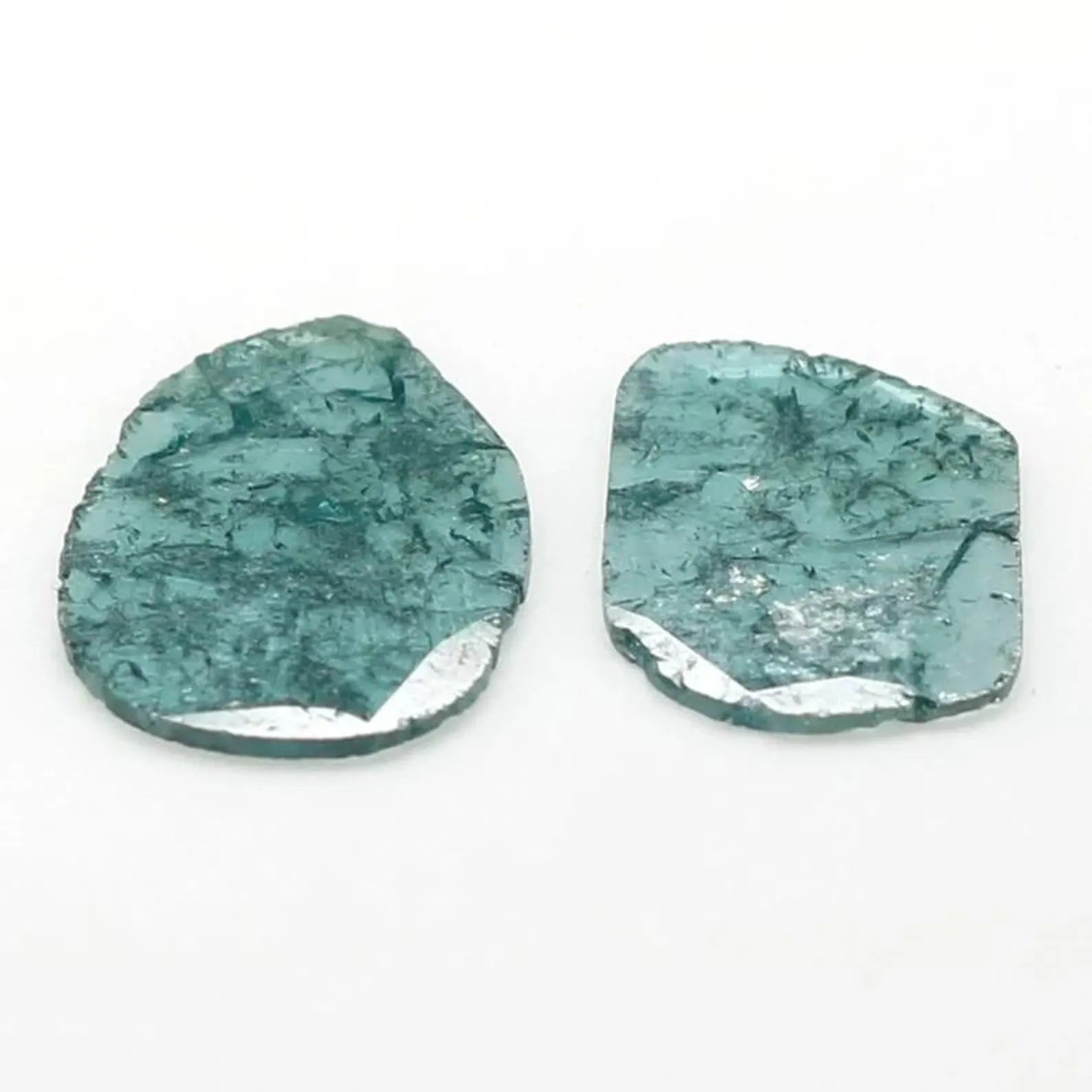 1.45 Ct Natural Loose Slice Shape Diamond Blue Color Slice Diamond 12.70 MM Natural Loose Diamond Blue Color Irregular Cut Diamond NQ1279