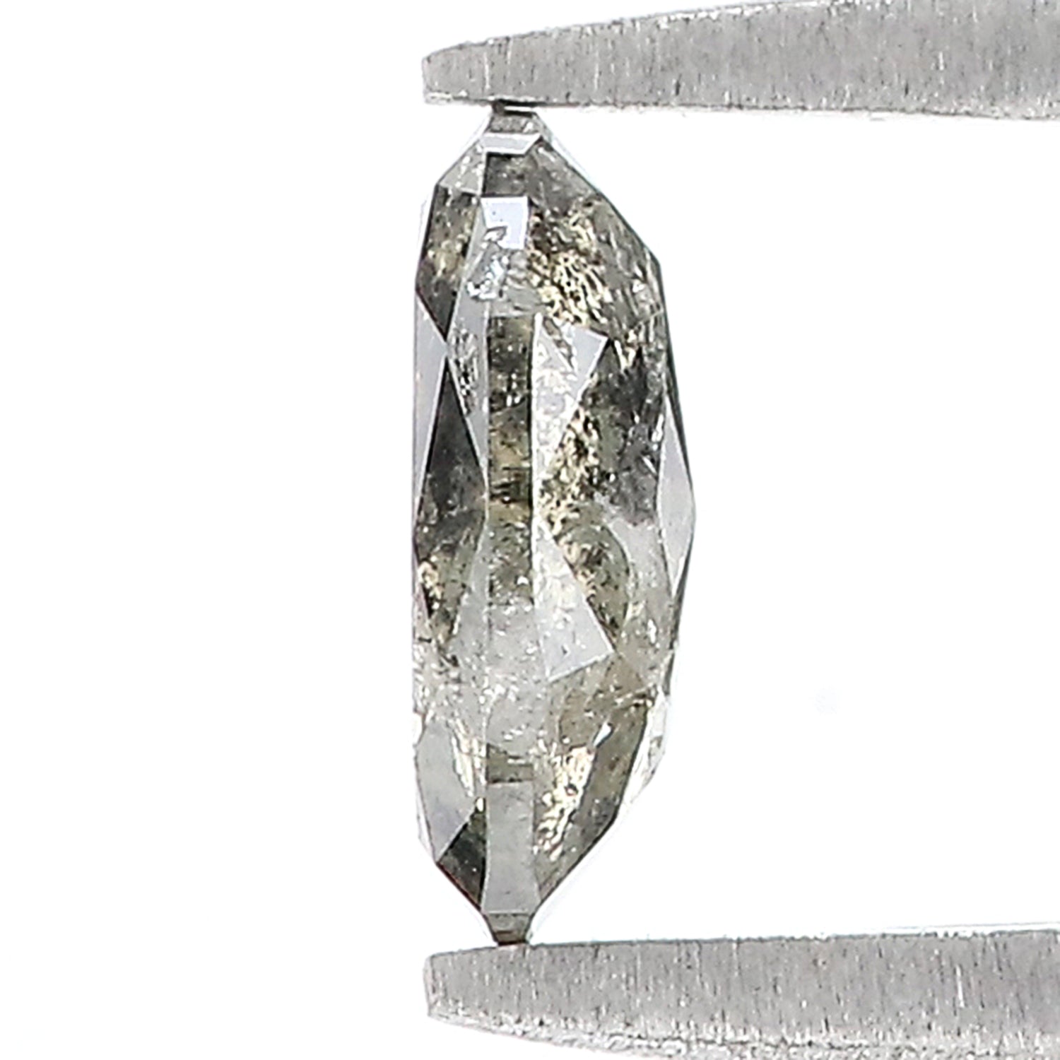 0.67 Ct Natural Loose Oval Shape Diamond Salt And Pepper Oval Diamond 6.95 MM Natural Loose Black Grey Color Oval Rose Cut Diamond KQ2272