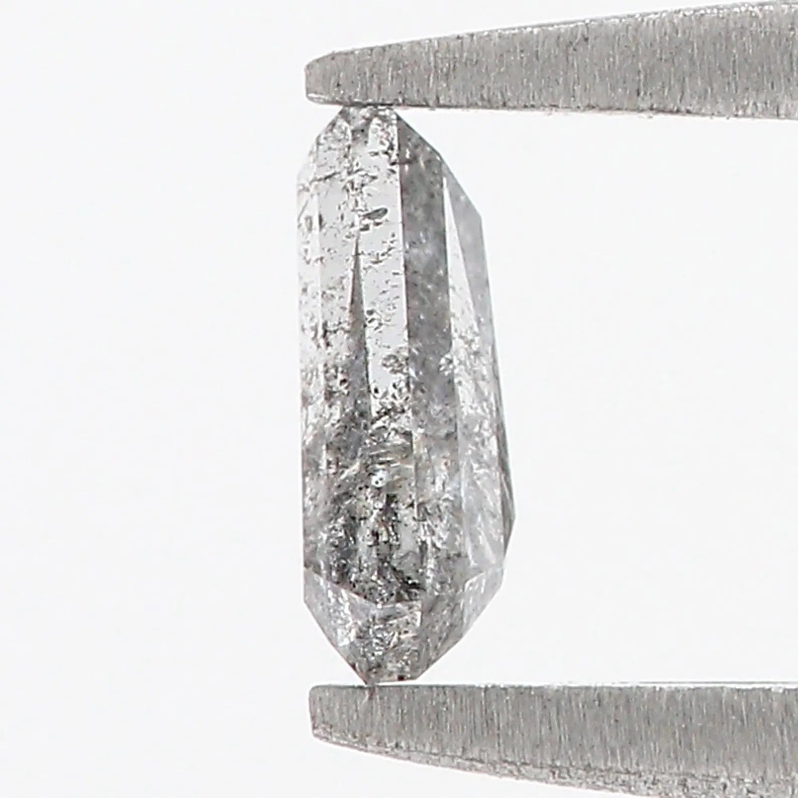 0.43 Ct Natural Loose Coffin Shape Diamond Salt Pepper Coffin Cut Diamond 5.90 MM Natural Black Grey Color Coffin Rose Cut Diamond QN914