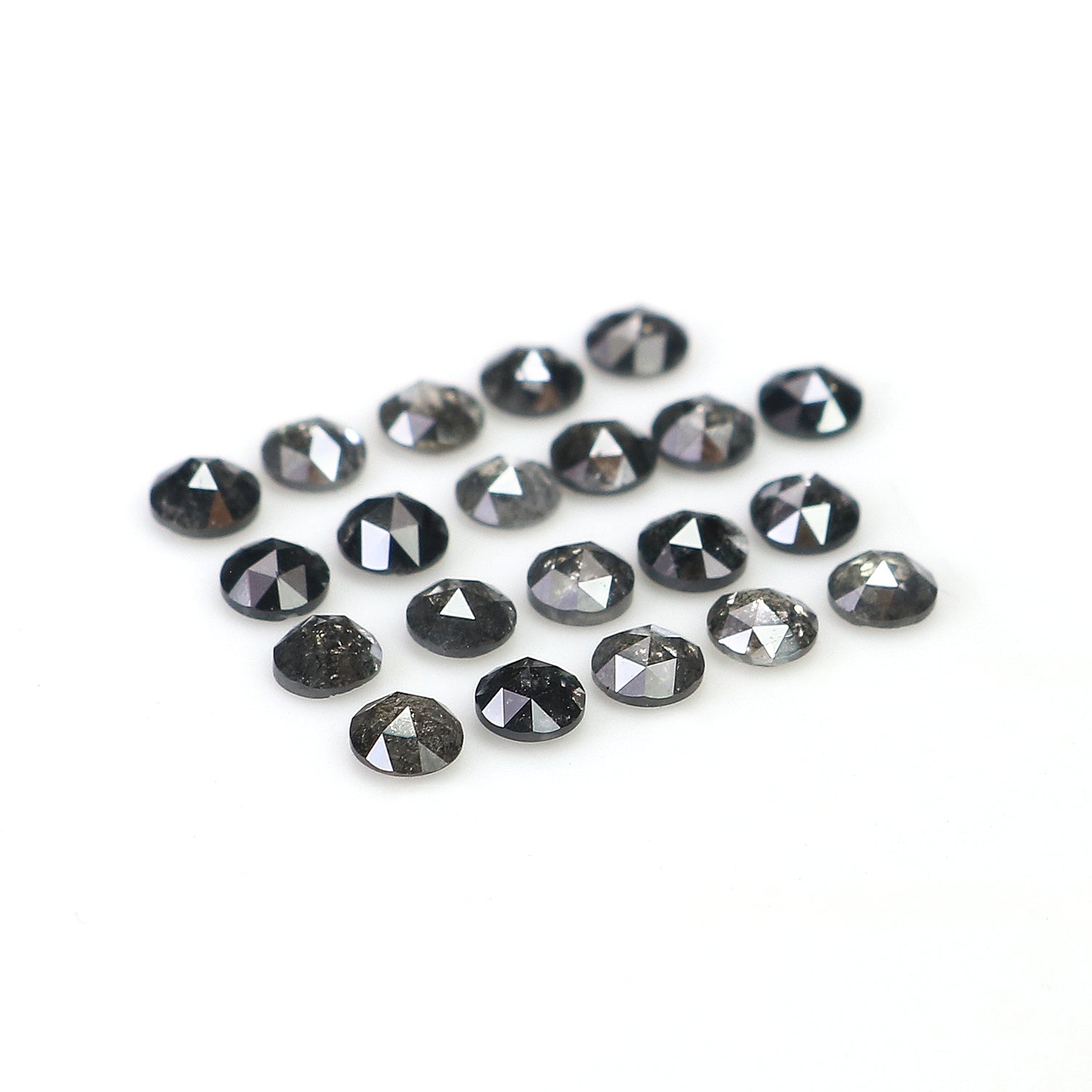1.73 Ct Natural Loose Round Rose Cut Diamond Salt And Pepper Round Diamond 2.60 MM Natural Black Grey Color Round Rose Cut Diamond LQ1819