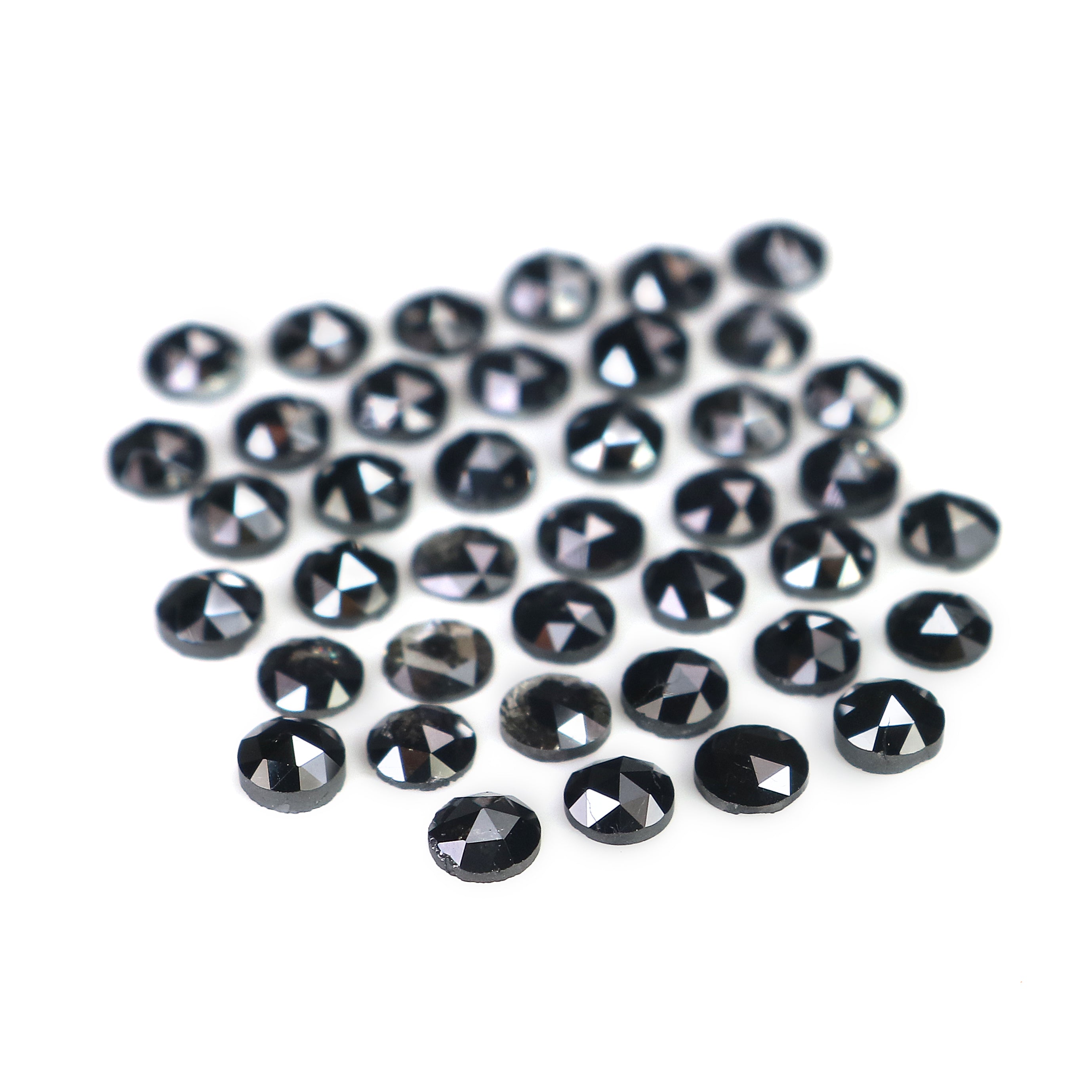 4.36 CT Natural Loose Round Rose Cut Diamond Black Color Round Shape Diamond 2.90 MM Natural Loose Black Color Round Rose Cut Diamond LQ1766