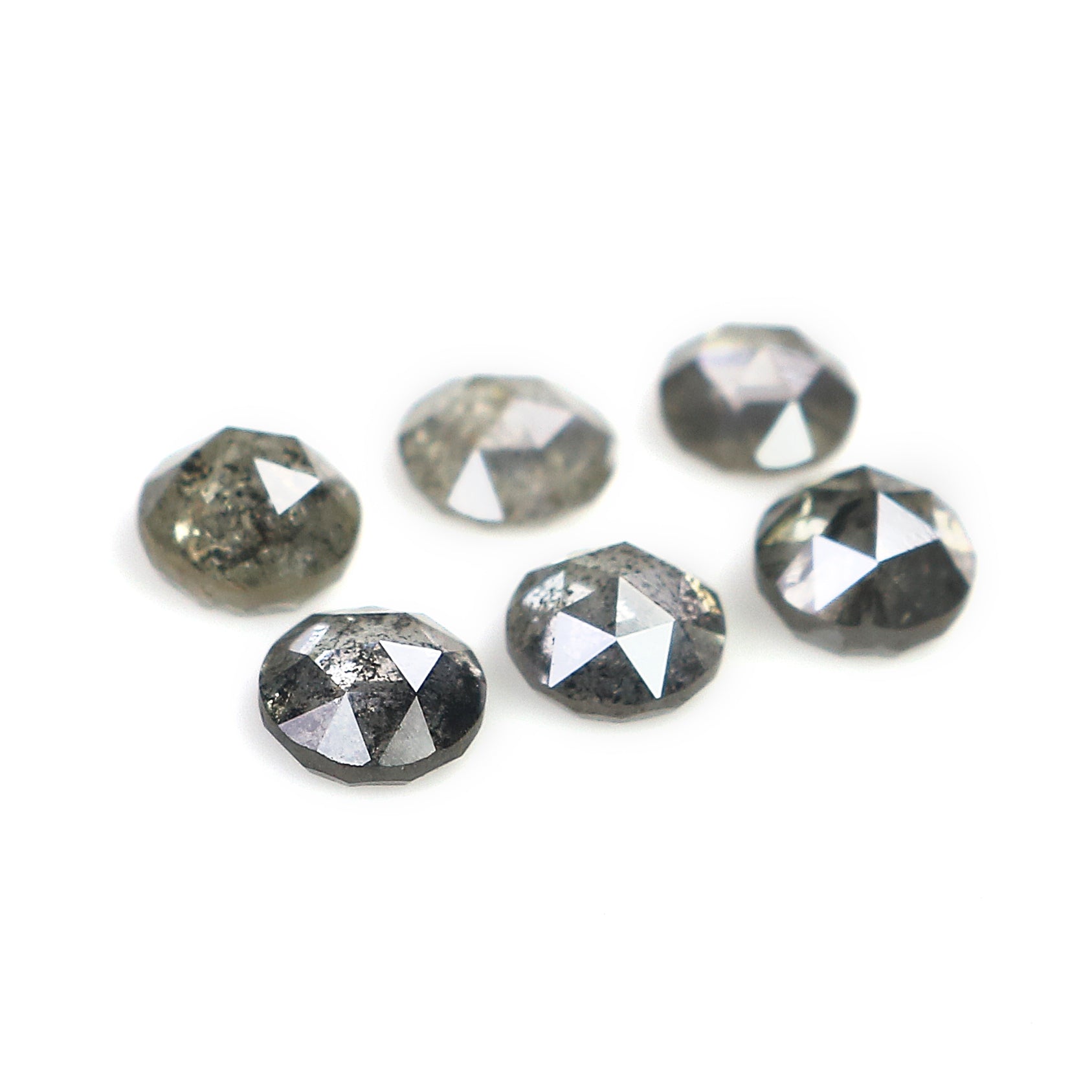 1.69 Ct Natural Loose Round Rose Cut Diamond Salt And Pepper Round Shape Diamond 3.70 MM Natural Black Grey Round Rose Cut Diamond LQ989