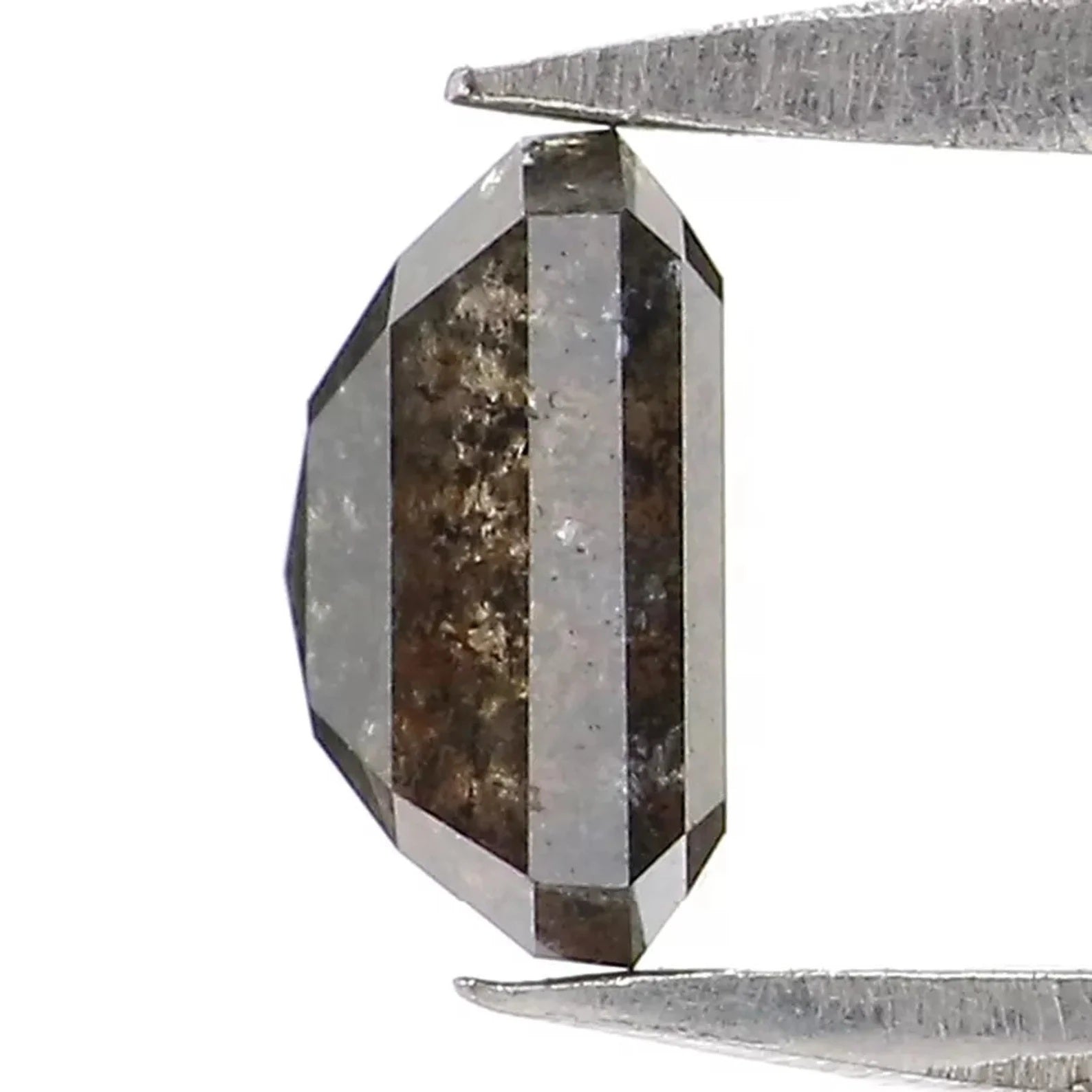 0.76 CT Natural Loose Emerald Shape Diamond Salt And Pepper Diamond 5.35 MM Natural Loose Diamond Black Grey Emerald Rose Cut Diamond NQ7462