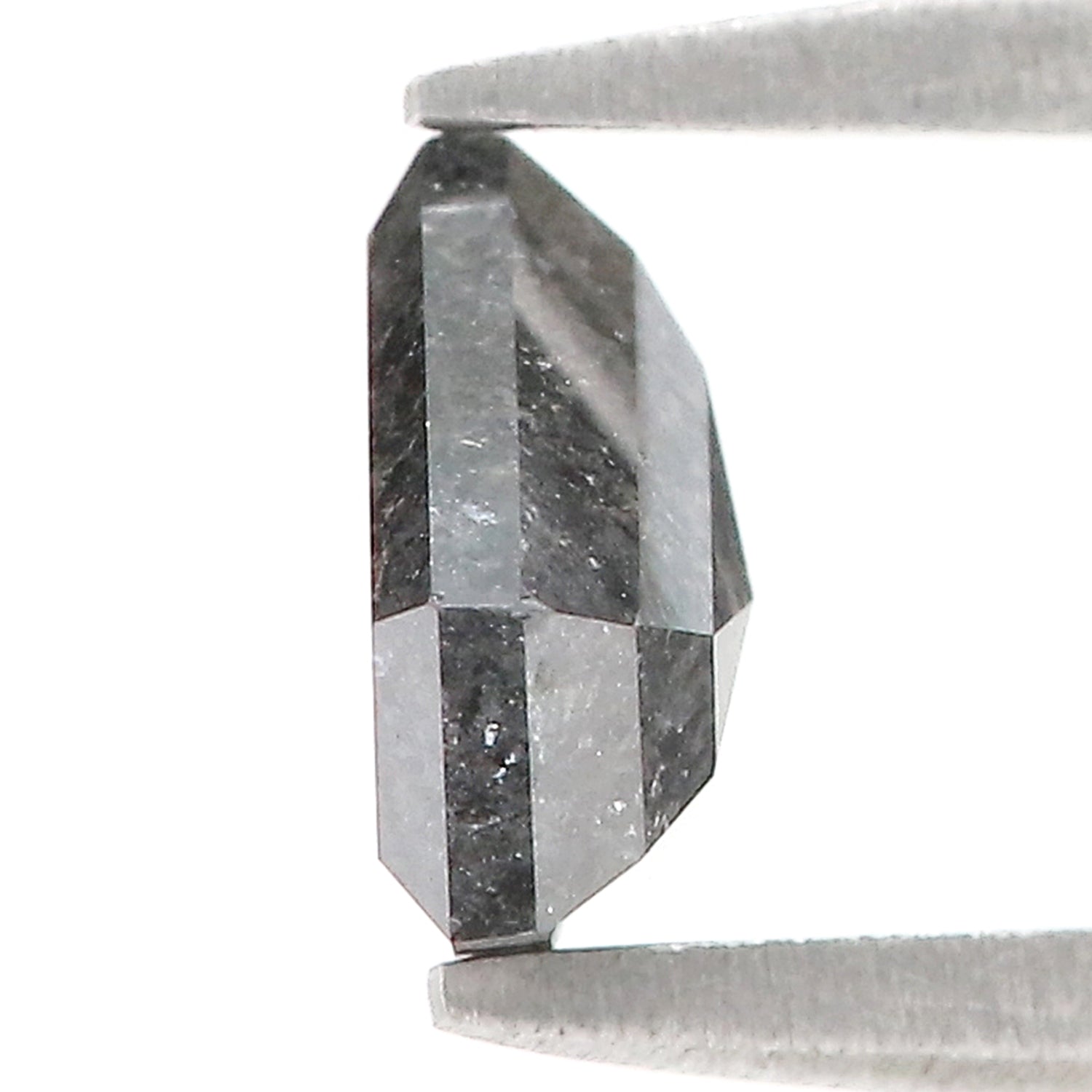 1.31 Ct Natural Loose Shield Shape Diamond Salt And Pepper Shield Cut Diamond 6.50 MM Black Gray Color Shield Shape Rose Cut Diamond QL254