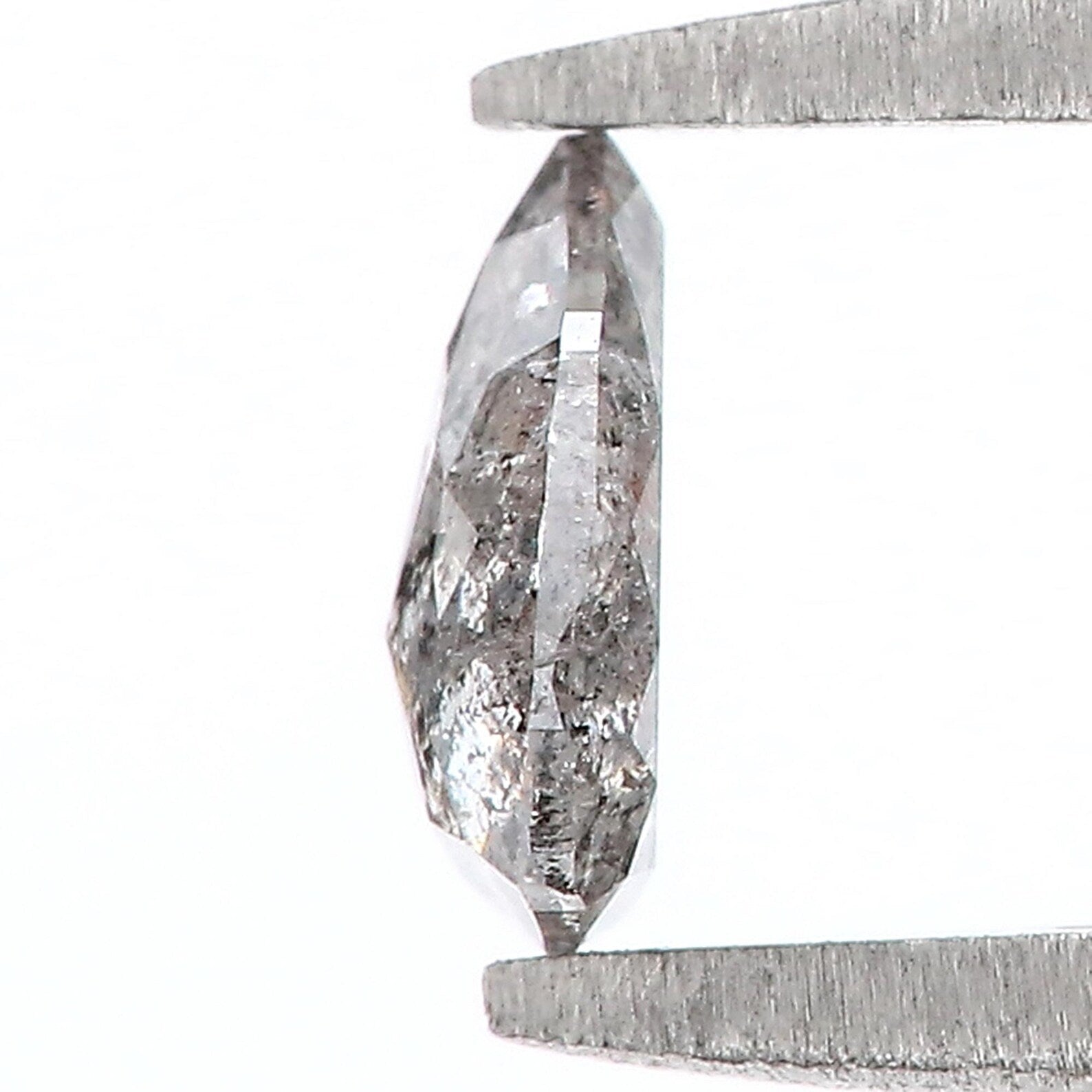 0.39 Ct Natural Loose Pear Shape Diamond Salt And Pepper Pear Cut Diamond 5.95 MM Natural Loose Black Grey Color Pear Rose Cut Diamond QN606