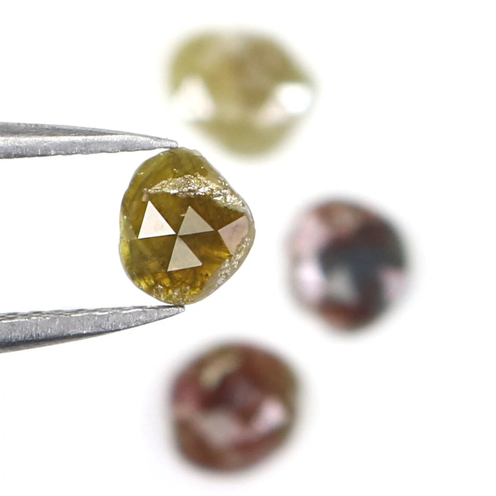 1.51 CT Natural Loose Slice Shape Diamond Mix Color Irregular Cut Diamond 5.40 MM Natural Diamond Mix Color Slice Rose Cut Diamond NQ2134