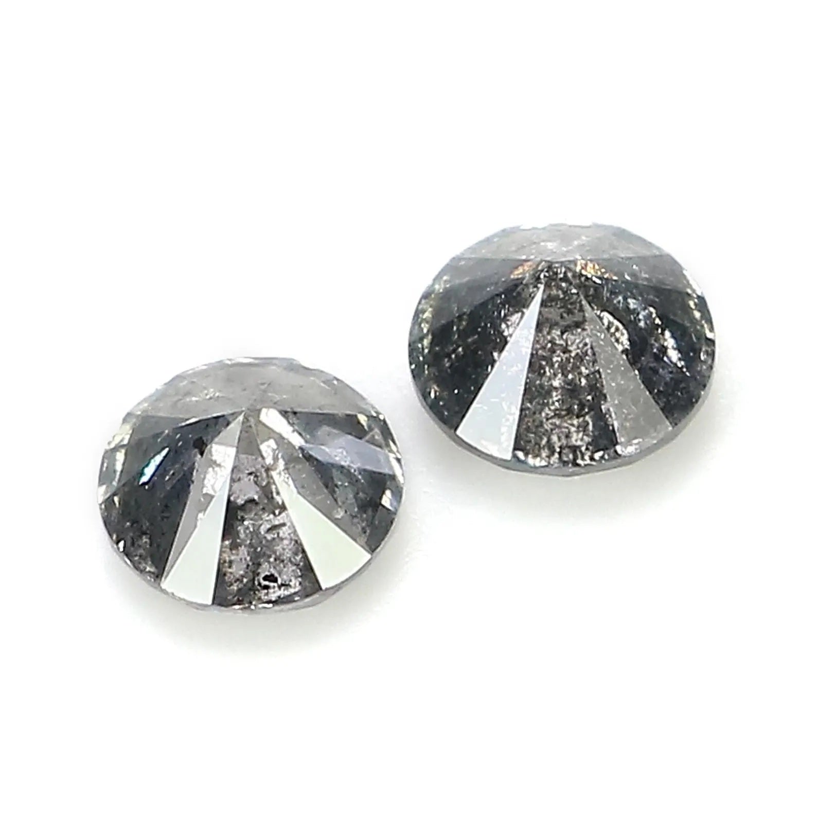 0.50 Ct Natural Loose Round Shape Pair Diamond Salt And Pepper Round Diamond 3.80 MM Black Grey Color Round Brilliant Cut Diamond NQ1491