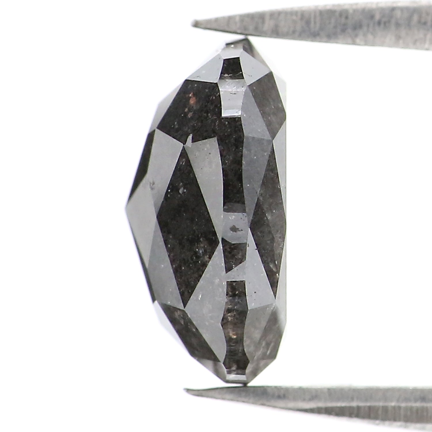 3.10 CT Natural Loose Cushion Shape Diamond Salt And Pepper Cushion Diamond 9.20 MM Natural Black Grey Color Cushion Rose Cut Diamond LC18