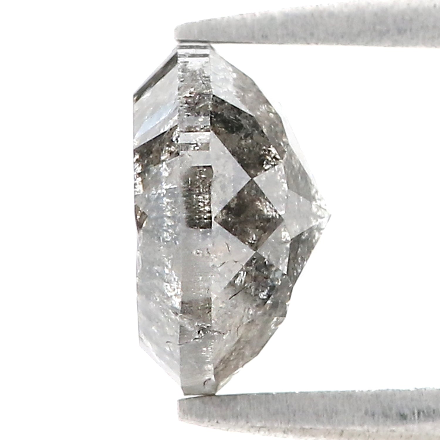 2.77 Ct Natural Loose Round Rose Cut Diamond Black Gray Color Round Diamond 8.40 MM Natural Loose Salt and Pepper Rose Cut Diamond QL9731