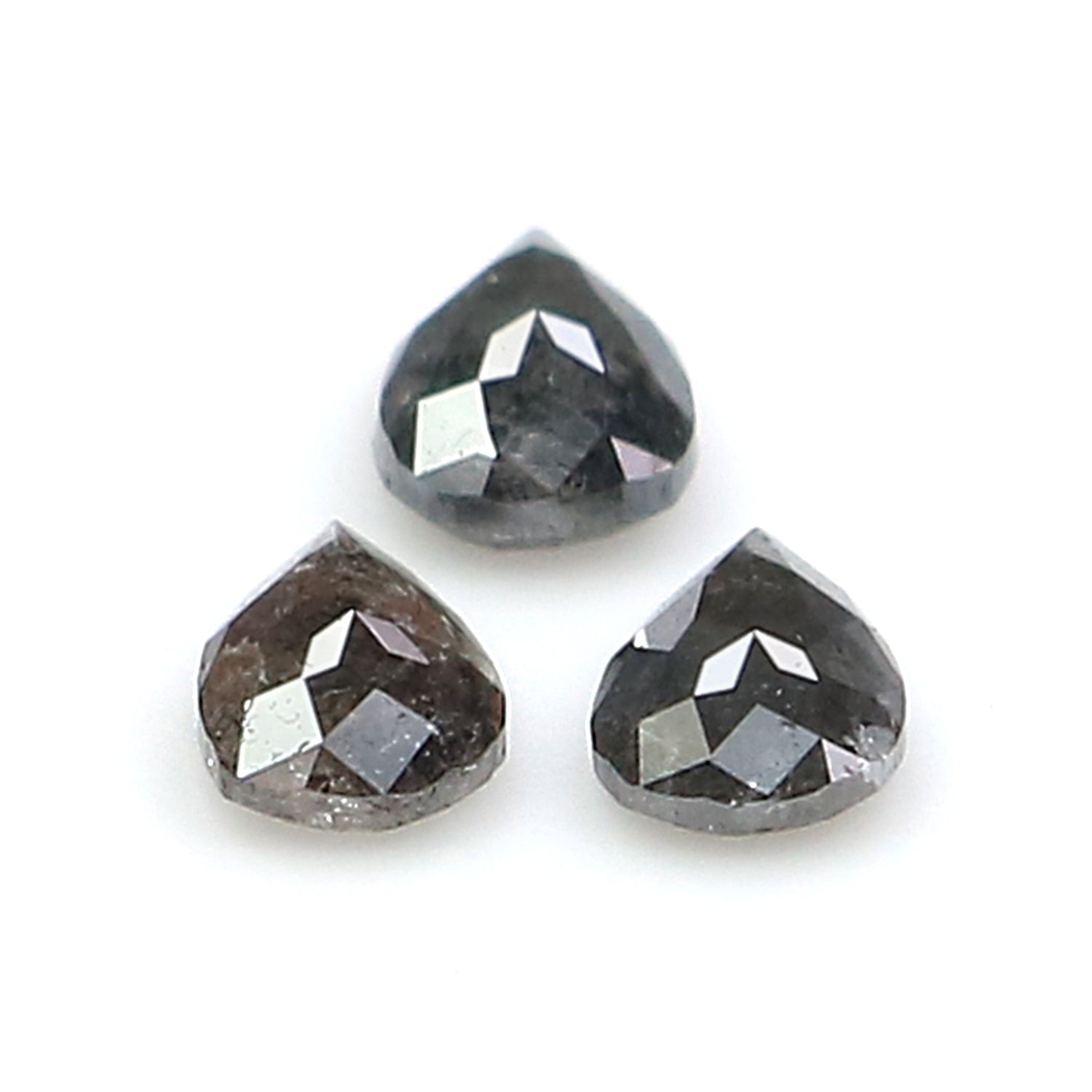 0.60 CT Natural Loose Pear Shape Diamond Salt And Pepper Pear Diamond 4.55 MM Natural Loose Black Grey Color Pear Rose Cut Diamond KQ2700