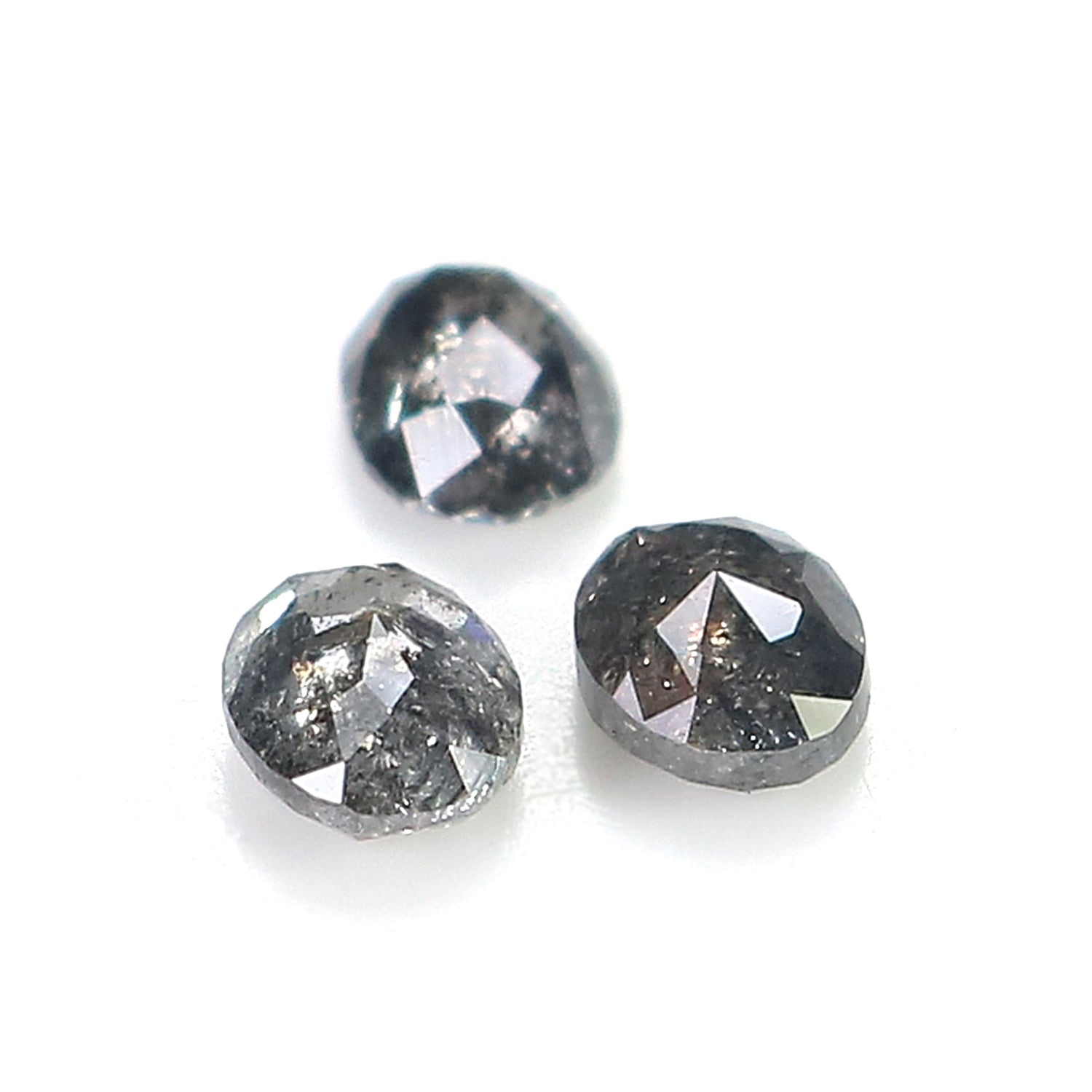 0.73 CT Natural Loose Oval Shape Diamond Salt And Pepper Oval Cut Diamond 4.25 MM Natural Black Grey Color Oval Rose Cut Diamond LQ2776