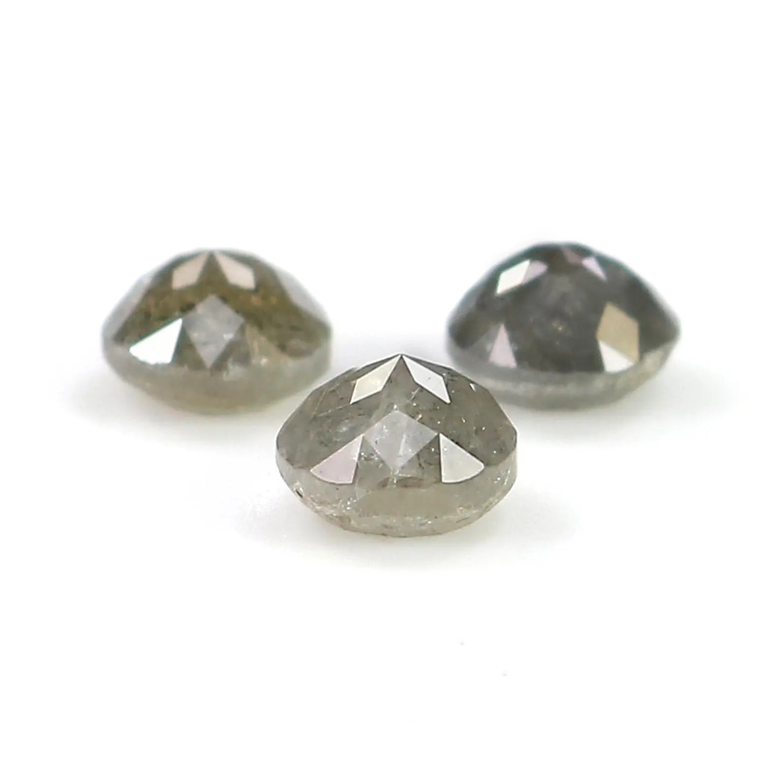 1.47 CT Natural Loose Round Shape Diamond Salt And Pepper Round Cut Diamond 4.40 MM Natural Black Grey Color Round Rose Cut Diamond NQ1812