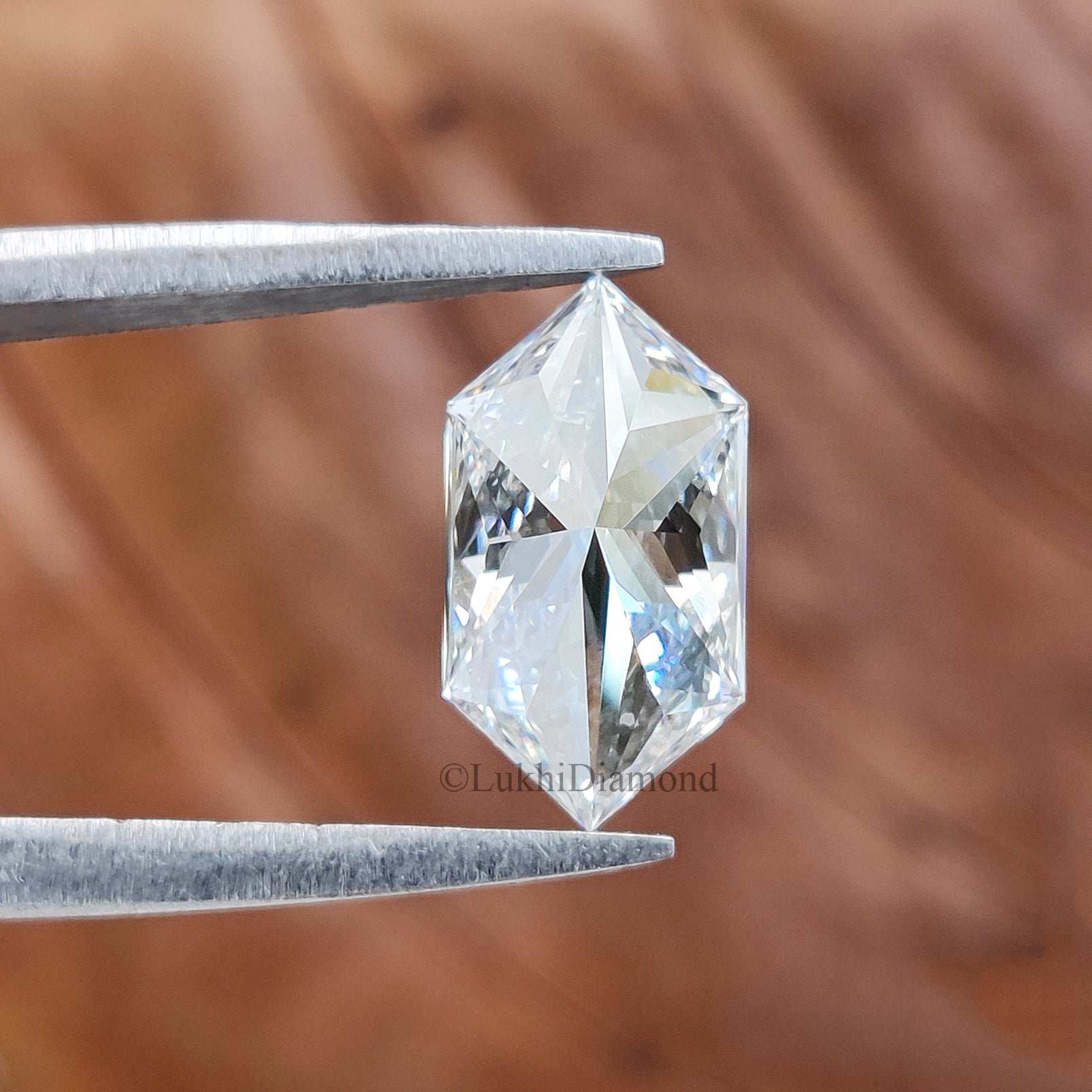 Lab Grown Hexagonal Cut Diamond, Modified Brilliant Cut Loose CVD Diamond, White Colorless Stone for Antique Style Engagement Ring Q204