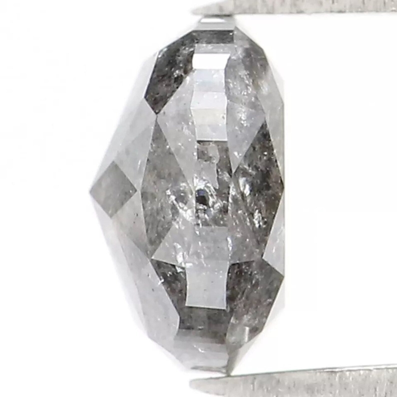 0.98 CT Natural Loose Cushion Shape Diamond Salt And Pepper Diamond 6.05 MM Natural Loose Black Grey Color Cushion Rose Cut Diamond NQ1710