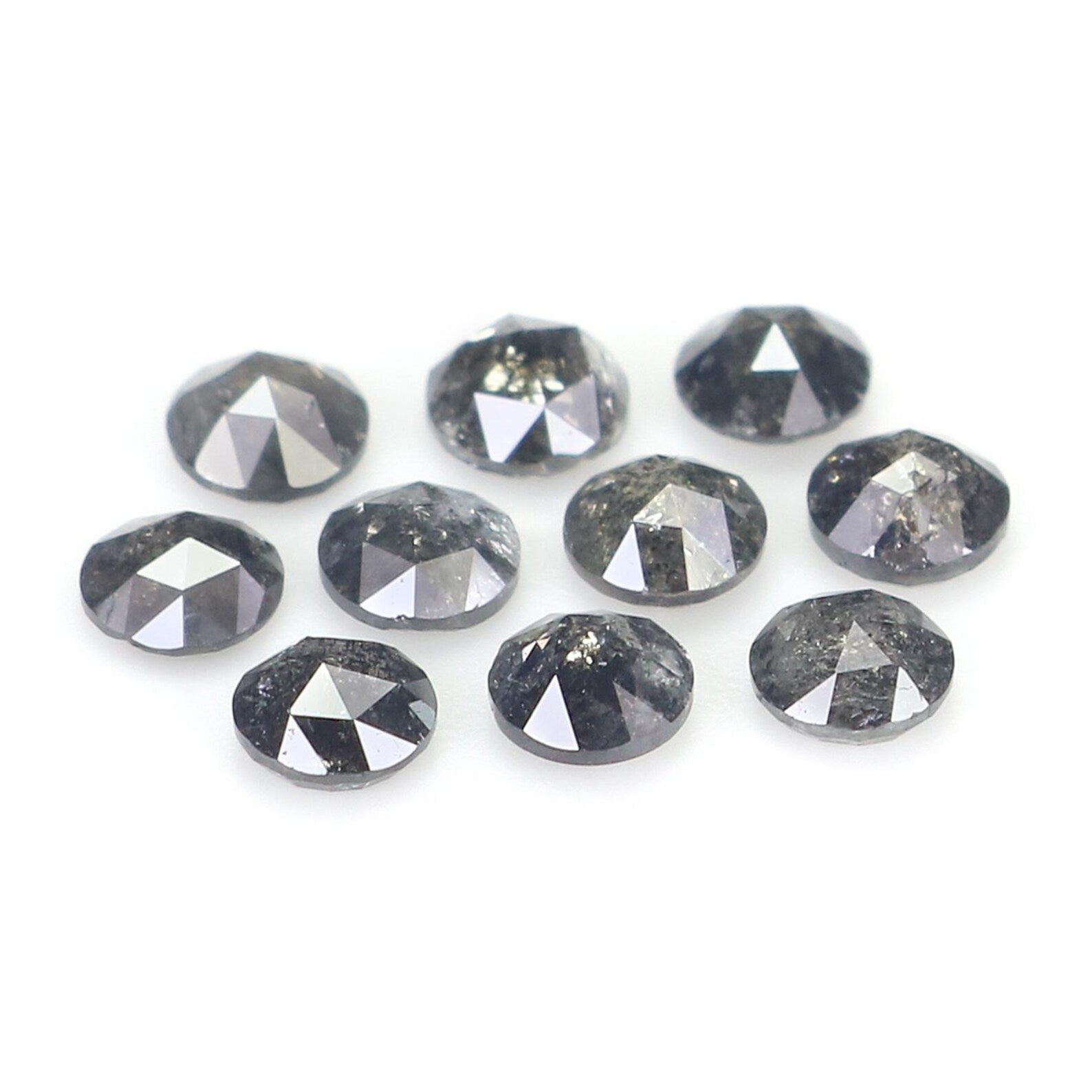1.15 CT Natural Loose Round Shape Diamond Salt And Pepper Round Diamond 3.00 MM Natural Loose Black Grey Color Round Rose Cut Diamond NQ2353