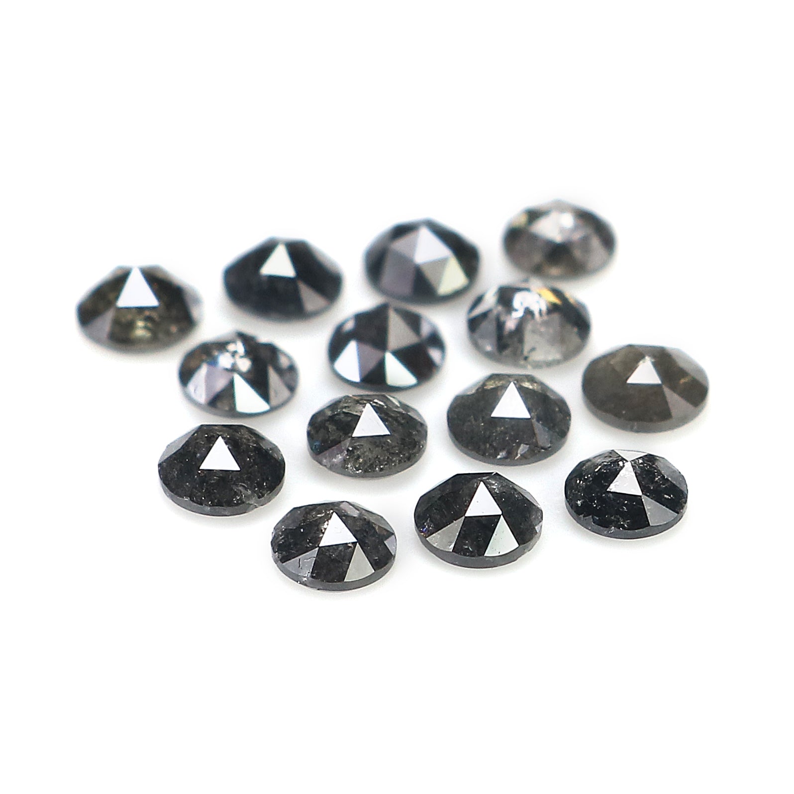 1.34 Ct Natural Loose Round Rose Cut Diamond Salt And Pepper Round Diamond 2.70 MM Natural Black Grey Color Round Rose Cut Diamond LQ1823