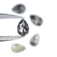 Natural Loose Pear Diamond, Salt And Pepper Pear Diamond, Natural Loose Diamond, Pear Rose Cut Diamond, 0.59 CT Pear Cut Diamond L2789
