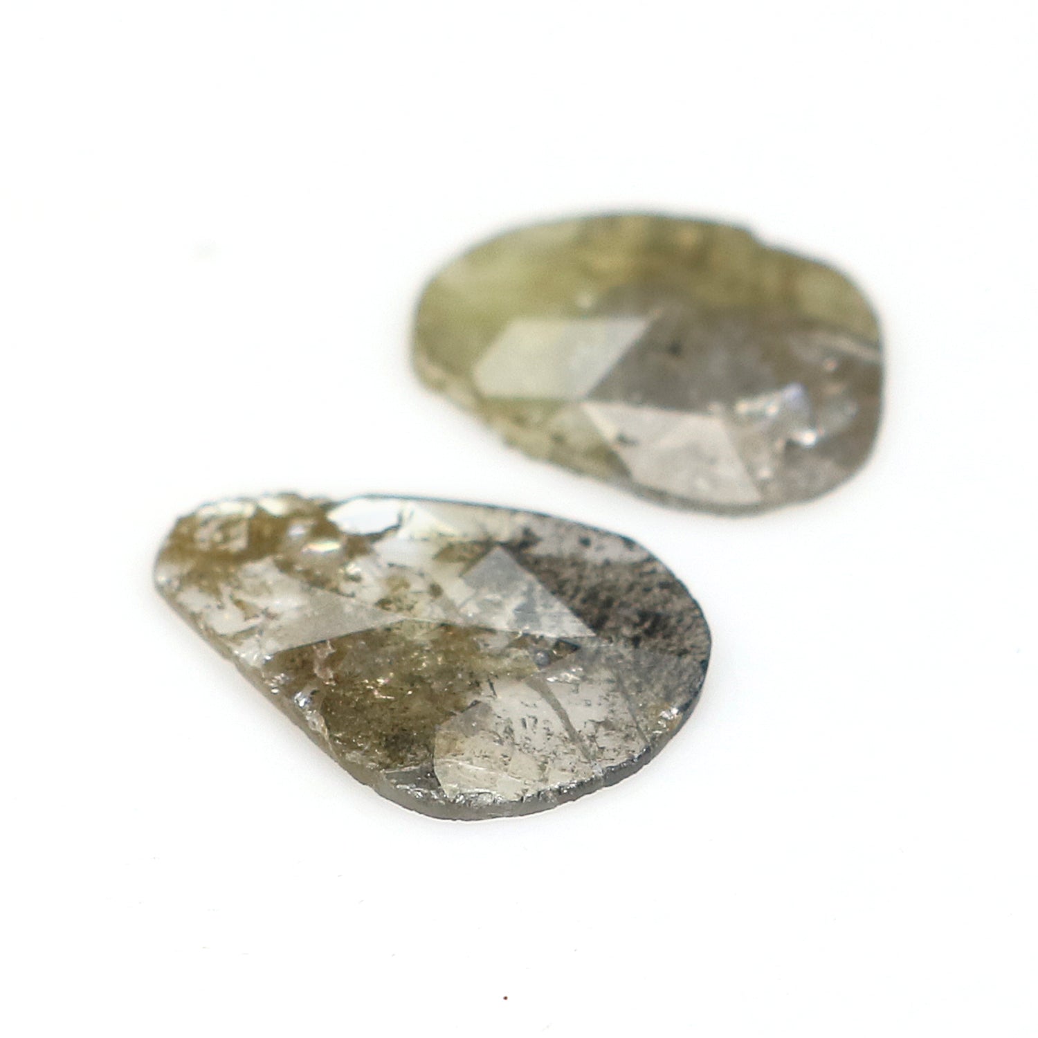 1.36 CT Natural Loose Slice Shape Diamond Yellow Color Slice Uncut Diamond 10.05 MM Natural Grey Color Diamond Irregular Cut Diamond L3552