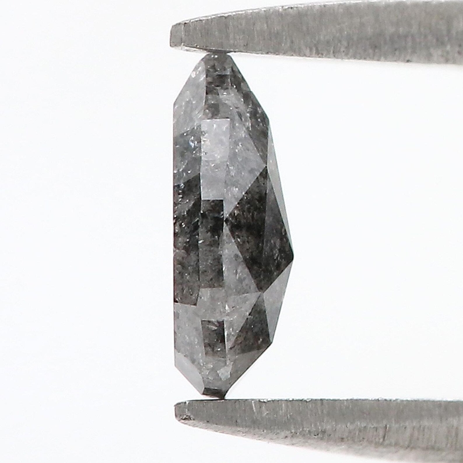 0.58 CT Natural Loose Pear Shape Diamond Salt And Pepper Pear Diamond 7.05 MM Natural Loose Black Grey Color Pear Rose Cut Diamond N9259