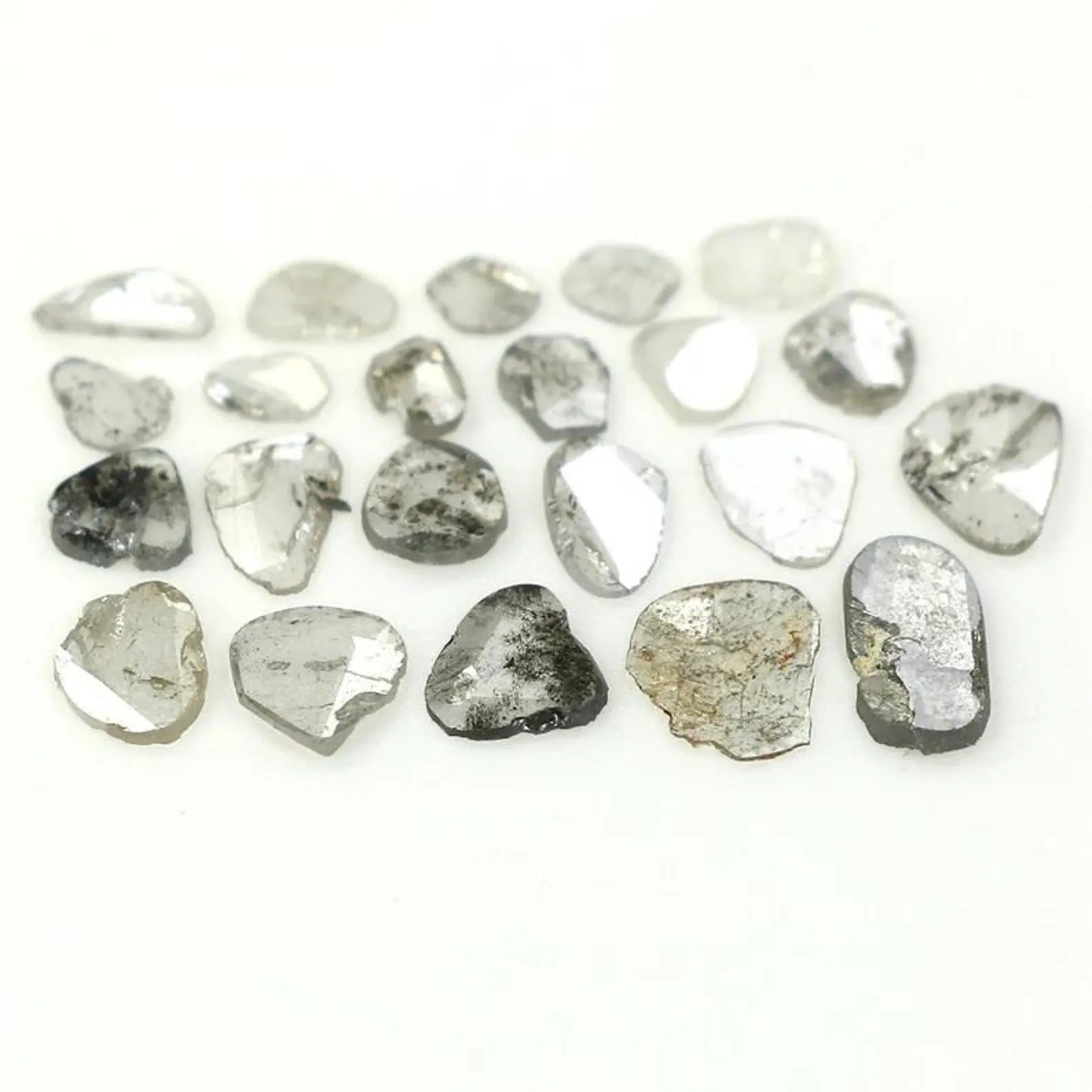 1.12 CT Natural Loose Slice Cut Diamond Salt And Pepper Slice Diamond 2.45 MM Natural Diamond Black Grey Color Irregular Cut Diamond NQ1626