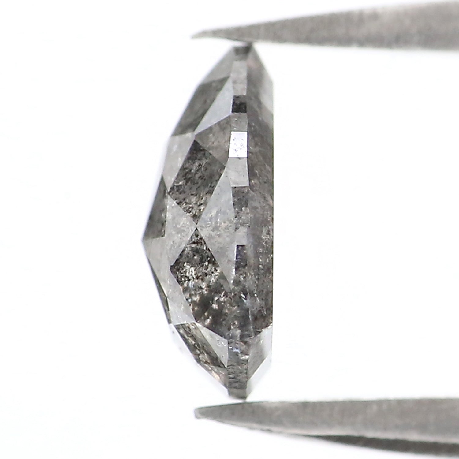 1.12 CT Natural Loose Triangle Shape Diamond Salt And Pepper Triangle Cut Diamond 7.45 MM Black Grey Color Triangle Rose Cut Diamond QL2923