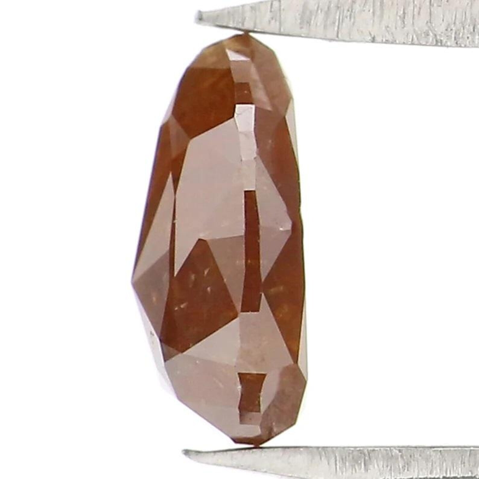0.84 CT Natural Loose Pear Shape Diamond Brown Color Pear Diamond 6.95 MM Natural Loose Diamond Brown Color Pear Rose Cut Diamond NQ2369