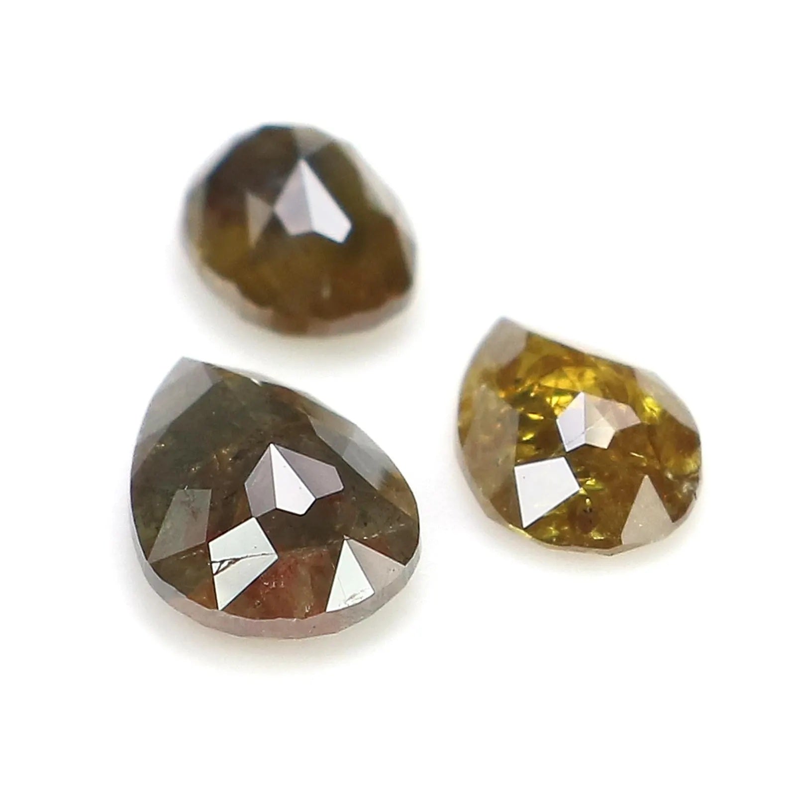 0.98 Ct Natural Loose Mix Shape Diamond Black Color Mix Shape Diamond 4.40 MM Natural Diamond Yellow Color Mix Shape Rose Cut Diamond NQ1047