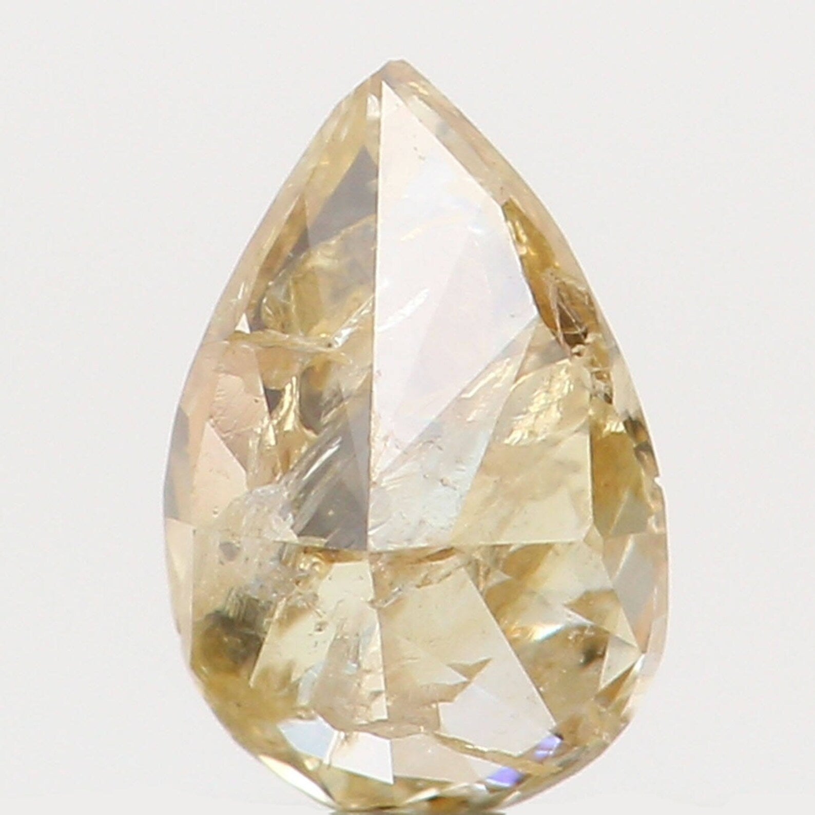 0.17 Ct Natural Loose Diamond Pear Yellow Color I1 Clarity 4.40 MM N7412