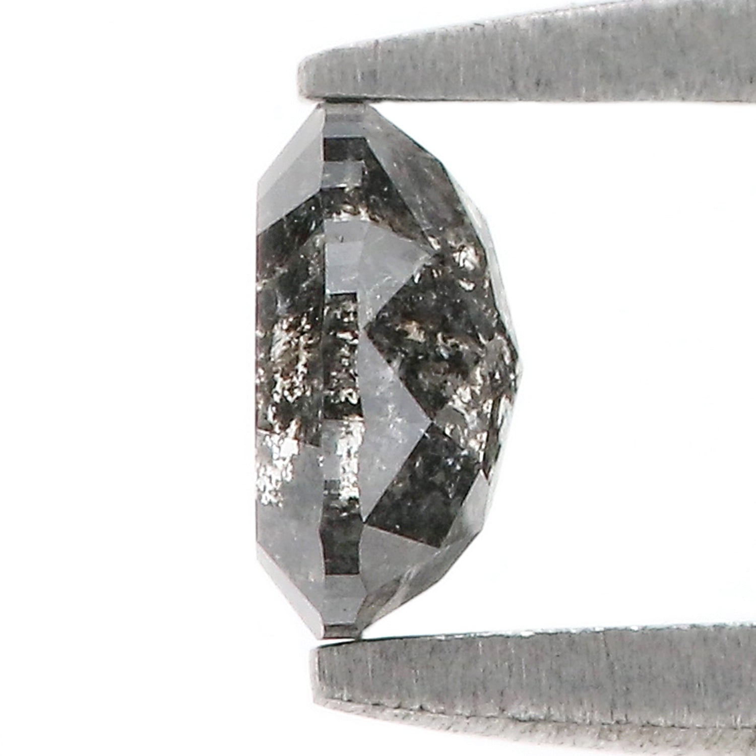 0.37 CT Natural Loose Oval Shape Diamond Salt And Pepper Oval Cut Diamond 4.80 MM Natural Loose Black Grey Color Oval Rose Cut Diamond LQ701