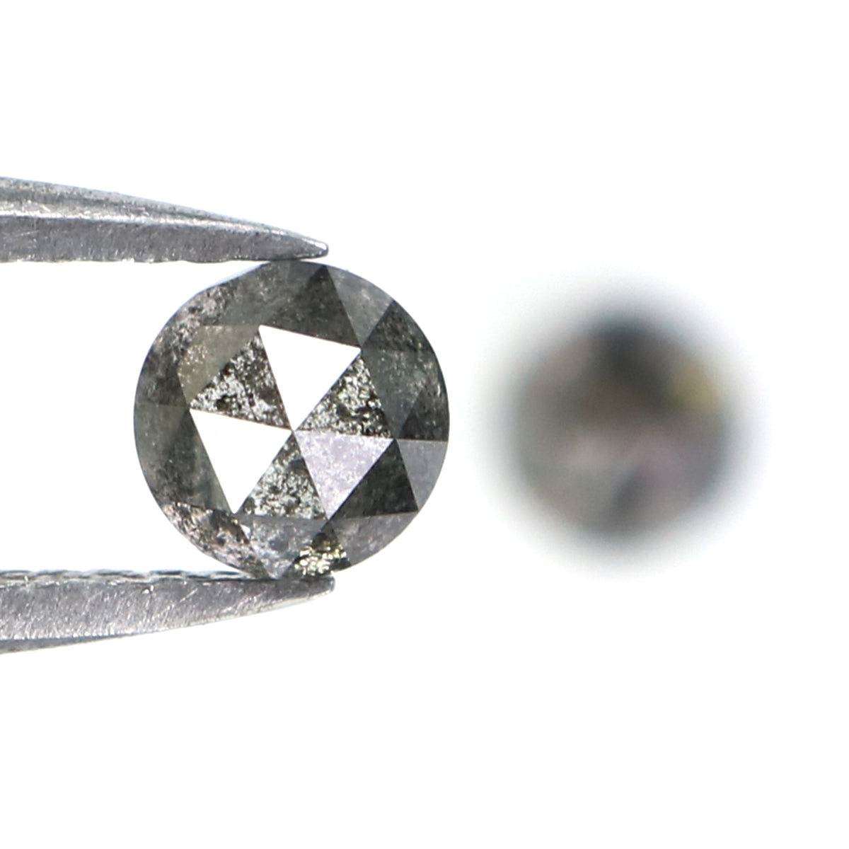 Natural Loose Round Rose Cut Diamond, Salt And Pepper Round Diamond, Natural Loose Diamond, Rose Cut Diamond, 0.83 CT Round Shape L2810