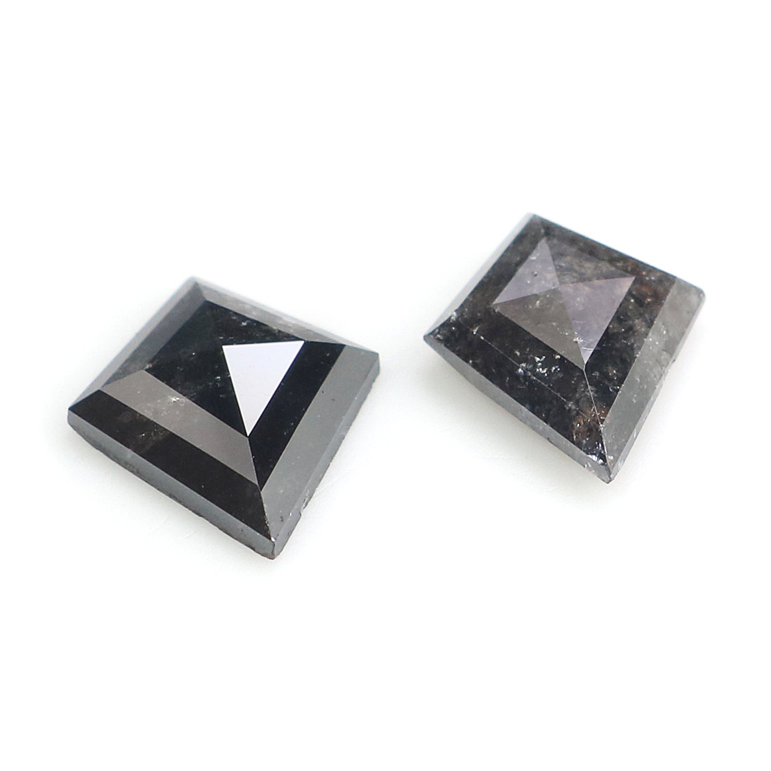 1.11 CT Natural Loose Kite Cut Pair Diamond Salt And Pepper Kite Diamond 9.00 MM Natural Loose Black Grey Color Kite Rose Cut Diamond L3446