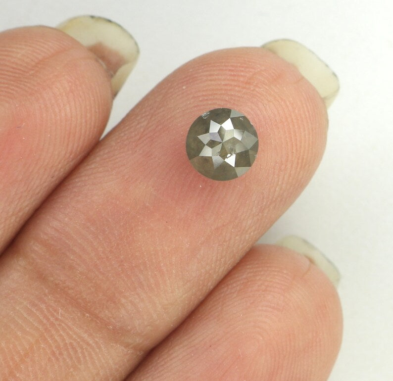 0.79 Ct Natural Loose Round Rose Cut Diamond Grey Color Round Cut Diamond 5.50 MM Natural Loose Diamond Round Shape Rose Cut Diamond N8607