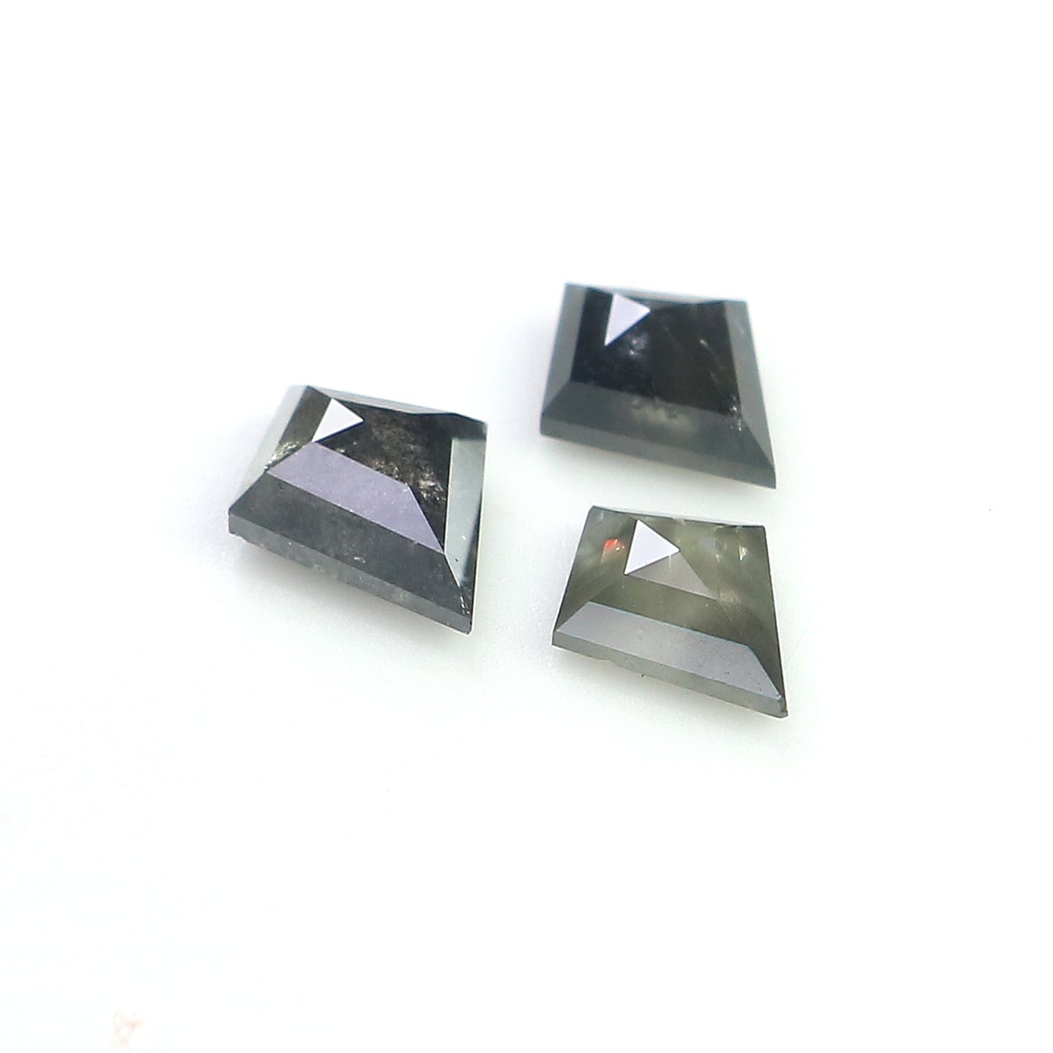 0.88 CT Natural Loose Kite Shape Diamond Salt And Pepper Kite Cut Diamond 5.80 MM Natural Black Grey Diamond Kite Rose Cut Diamond LQ2454
