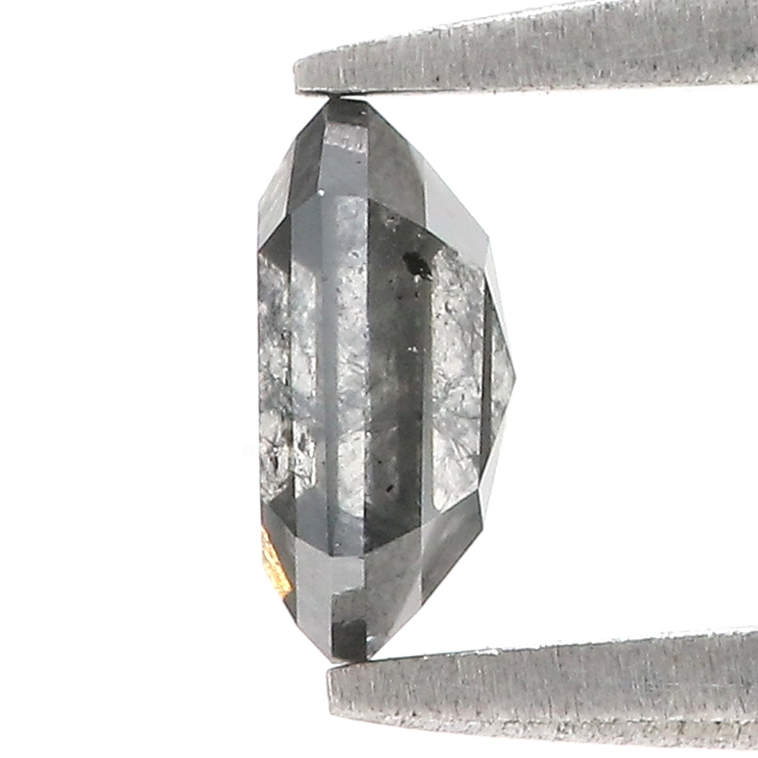 0.78 CT Natural Loose Hexagon Shape Diamond Salt And Pepper Hexagon Cut Diamond 6.30 MM Natural Black Grey Hexagon Rose Cut Diamond QL1403