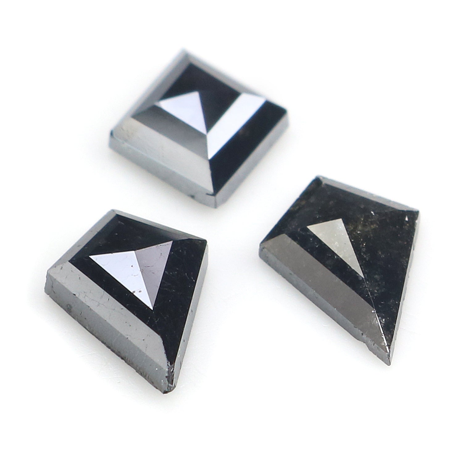 1.62 CT Natural Loose Kite Shape Diamond Black Color Kite Cut Diamond 8.50 MM Natural Loose Black Color Diamond Kite Rose Cut Diamond L3441