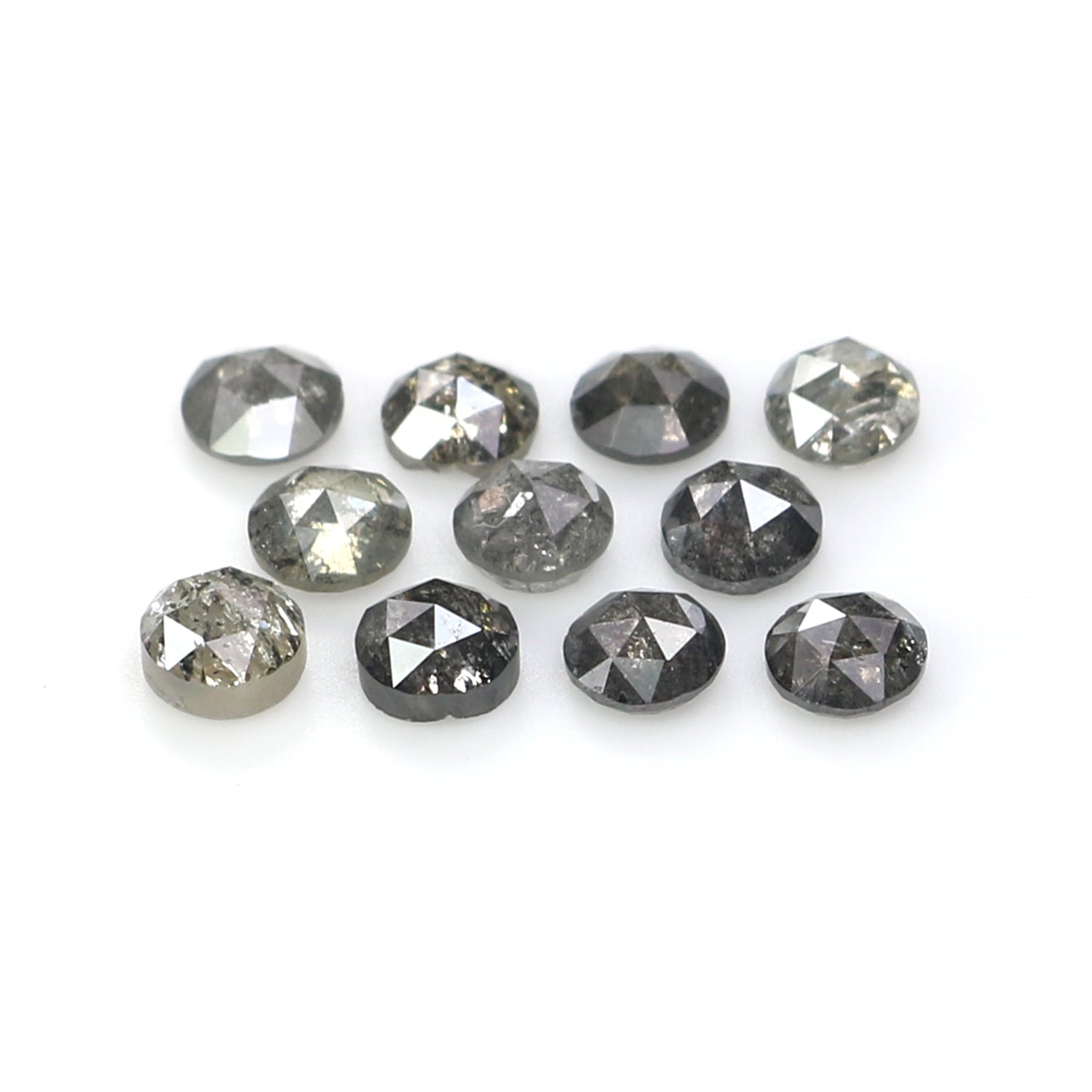 1.48 Ct Natural Loose Round Rose Cut Diamond Salt And Pepper Round Shape Diamond 2.95 MM Natural Black Grey Round Rose Cut Diamond LQ2825